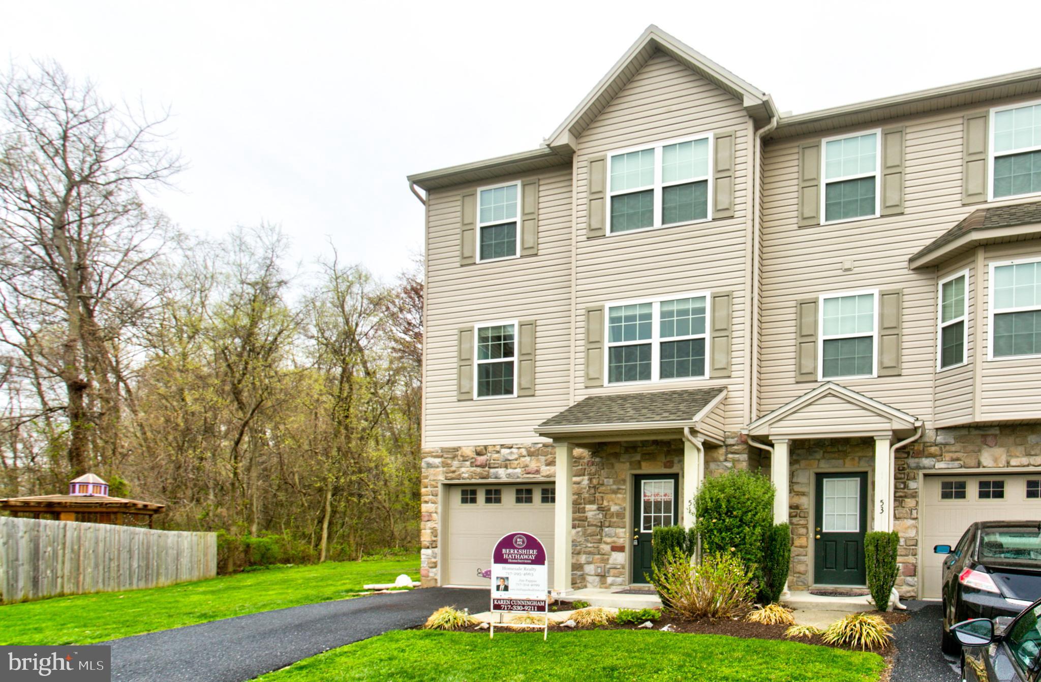 Situated on a Cul-de-Sac and boasting just shy of an acre, this East Pennsboro town home has much to offer! Three bedrooms including a master suite with WIC, three bath and bonus living space on the ground level. One car garage, and ease of access to major travel routes, shopping, and grocery! Offering a private deck facing a wooded rear and side lot which you own! Large, open eat in kitchen, Large living room and generous spare rooms. 15 minutes from downtown!