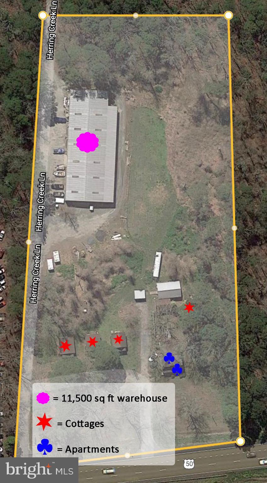 Property to be sold is Map 26, Prcl 383, approx 2.71 acres, plus  approx 4.11 acres from Prcl 132 via a lot line adjustment for a total of approx 6.82 acres.  Prcl 383 includes a  2 apartments, 4 cottages, 1 workshop and miscellaneous outbuildings.  The approx 4.11 acres from Prcl 132 includes an approx 11,500 sf warehouse.  2,030 gallons per day total sewage capacity.  371 ft frontage on Rt. 50.  Great income producing property and redevelopment opportunity!  Call for details!
