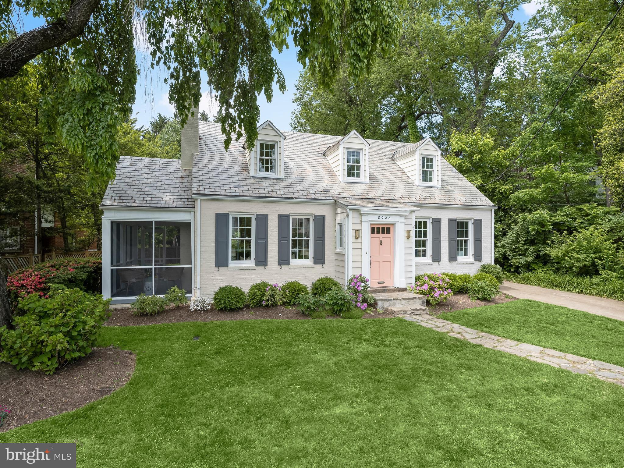 OPEN HOUSE CANCELLED; PROPERTY IS NOW UNDER CONTRACT! Welcome to 8028 Maple Ridge Road - a picture-perfect, expanded Williamsburg Cape nestled in the heart of sought-after Battery Park! Just minutes to downtown Bethesda, this enchanting home blends timeless character with modern upgrades, including a stunning brand-new kitchen, all set on a beautifully landscaped lot.

Step inside to discover a spacious living room featuring a cozy gas fireplace, built-in shelving, and newly added recessed lighting. From there, enjoy the charming screened-in porch, ideal for seamless indoor-outdoor entertaining or simply enjoying the tranquil backyard setting. Traditional arched doorways guide you into the elegant formal dining room, which flows effortlessly into the completely renovated kitchen. Designed for both beauty and function, the kitchen boasts stainless steel appliances, quartz countertops, and generous cabinetry, all opening to a dramatic two-story family room bathed in natural light and offering panoramic views of the lush backyard. One of the home’s standout features is the private main-level primary suite, thoughtfully positioned for peace and quiet. This inviting retreat includes a spacious bedroom, full bath, and a versatile bonus room perfect as a sitting room, home office, luxurious walk-in closet, nursery, or even a fourth bedroom. Hardwood floors adorn the entire main level adding a level of luxury to the home.

Upstairs, you'll find two generously sized bedrooms with vaulted ceilings, charming dormer windows, and large closets, as well as a hall bath with dual vanities. A spacious loft area offers flexibility for a second office, reading nook, or play space. 

The finished lower level features durable ceramic tile floors, a large recreation room, a bonus room, and a full bathroom ideal, perfect for overnight guests or extended stays, and ample storage space. Additional amenities include a detached garage, an extra-long driveway, a large outdoor patio, and mature, manicured landscaping that creates your own serene outdoor oasis.

Residents of Battery Park enjoy access to neighborhood amenities like a playground, clubhouse, basketball court, and tennis courts. This home is also located in the highly rated Whitman school district and is just moments from parks, trails, the Capital Crescent Trail, the Bethesda Metro, and the area's best shopping, dining, and entertainment. Don’t miss this rare opportunity to own a truly special home in one of Bethesda’s most beloved neighborhoods! DON'T MISS THE 3-D MATTERPORT TOUR!