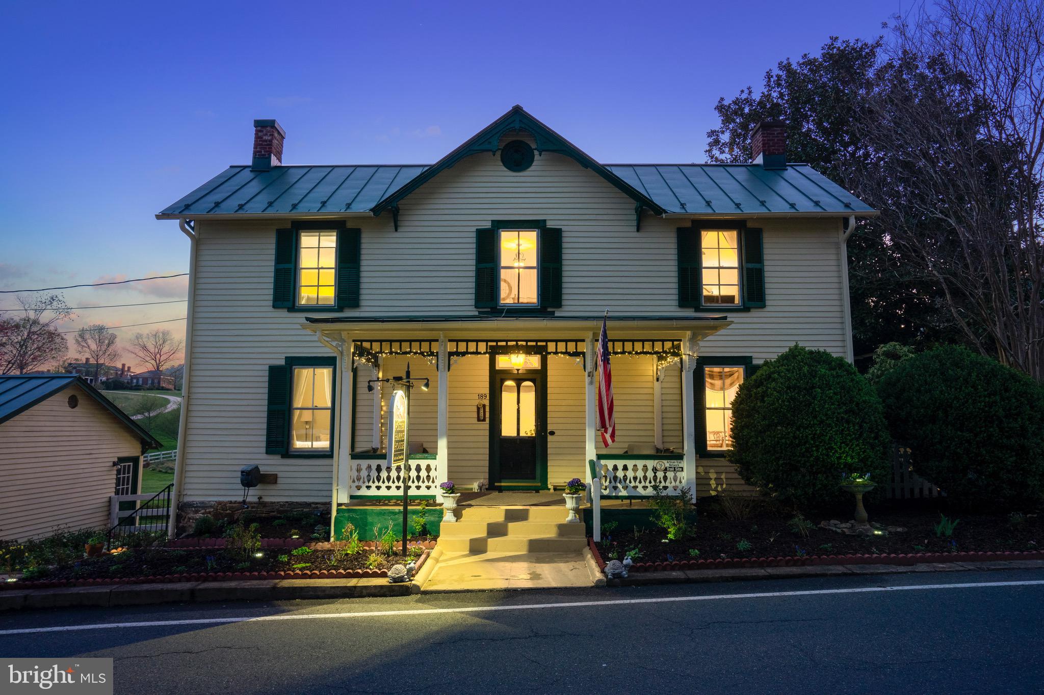 This lovely and historic Bed and Breakfast is a 100% turn key offering for the next owners/operators of a VERY successful Bed and Breakfast. The Foster Harris House is open for normal business throughout the week so please allow at least 24 hour notice when requesting a showing. The Sellers Agent or his designate are to be on premises during all showings. The property comes fully equipped and prepared to continue its vibrant business to its consistent clientele the day after new owners take possession. Kitchen and Dining: The delightful dining room has seating for 10 guests. In addition to the delicious breakfasts provided for the current guests, the amazing chef’s kitchen inclusive of a chef’s table (think cooking classes or private dinners) can easily accommodate gourmet dining for guests if the new owners so desire. The B&B Suites: There are 5 fully furnished suites, each with private and updates bathrooms. There is a very convenient luxury linen service available to the new owners as well as outsourced room cleaning staff. This property is located in the historic village of Washington, Virginia and only a few steps away from the world class, luxurious Inn at Little Washington. Dinner guests at the Inn frequently take their lodging at the Foster Harris House. The business boasts high occupancy rates and Financials to verify the successful business enterprise are available upon request by qualified and seriously interested buyers.

A four bedroom private residence is attached to the rear of the Foster Harris House Bed and Breakfast, providing the comfort and convenience of a home for the owners or on-site managers for this lovely property.**  Accepting Back up Offers **