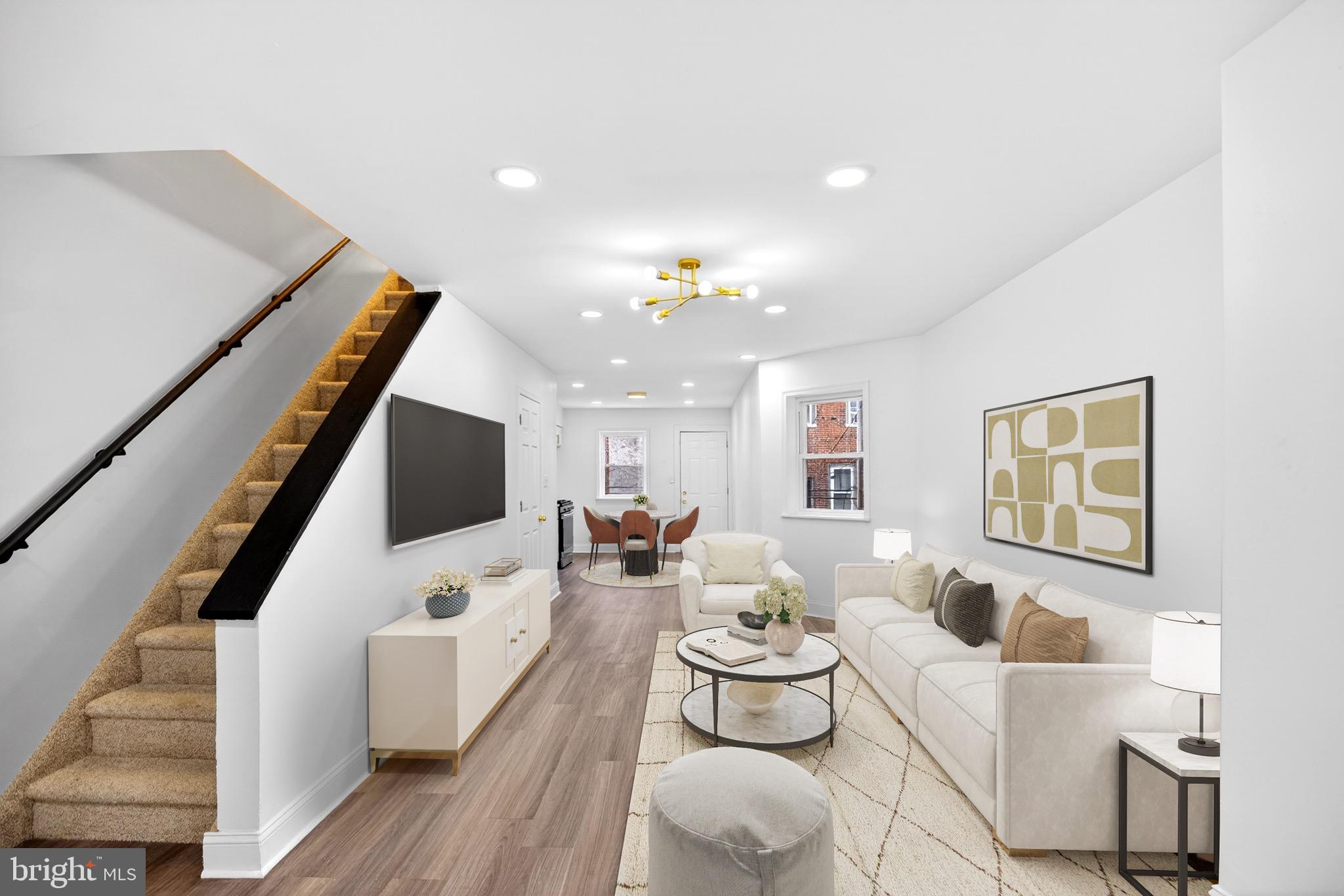 Welcome to 5430 Regent Street — a beautifully renovated West Philadelphia row home offering stylish finishes, modern updates, and spacious living throughout! This move-in ready home blends contemporary design with classic Philadelphia charm, making it the perfect opportunity for both homeowners and investors alike.
Step inside to an open and airy main level featuring luxury flooring, recessed lighting, fresh neutral paint, and an abundance of natural light. The spacious living and dining areas flow seamlessly into the stunning updated kitchen complete with white shaker cabinetry, quartz countertops, gold hardware accents, stainless steel appliances, and plenty of room for cooking and entertaining.
Upstairs, you’ll find generously sized bedrooms with plush carpeting, modern ceiling fans, and great closet space. The fully renovated bathroom features elegant marble-style tile, sleek gold fixtures, and a spa-like feel. The primary bedroom offers a bright bay window area that creates the perfect retreat.
The clean basement provides excellent storage space and additional potential for a future finished area, gym, entertainment room, or workspace. Outside, enjoy the private fenced rear patio — ideal for relaxing, entertaining, or convenient off-street parking possibilities.
Conveniently located close to public transportation, major roadways, shopping, restaurants, schools, and all that Philadelphia has to offer. Whether you’re looking for your next home or a great addition to your investment portfolio, 5430 Regent Street is a fantastic opportunity!