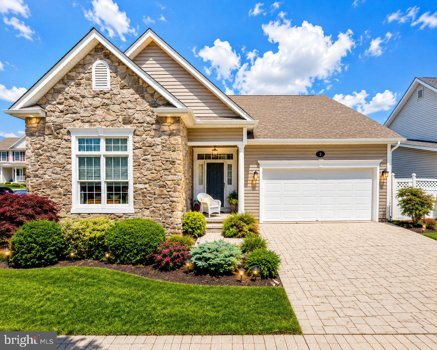 Welcome to 2 Derr Lane, a beautifully maintained home in the highly sought-after Foxfield 55+ Community in Middletown. Offering 2,279 square feet of living space on a desirable corner lot, this home combines comfort, convenience, and thoughtful upgrades throughout.

Proudly offered by the original owners, this meticulously maintained residence showcases true pride of ownership at every turn. Recent improvements include new  roof, new carpet, fresh paint in select rooms, and all new stainless steel appliances, making the home move-in ready for its next owner.

The spacious floor plan features three generously sized bedrooms and three full bathrooms, including a main-level primary suite and a second main-floor bedroom, providing the ease and convenience of main-level living. Soaring vaulted ceilings create an open and airy feel, while the dramatic two-story overlook and loft above add architectural character and flexible living space.

The bright living room opens directly to a beautiful covered patio complete with a ceiling fan, creating a seamless indoor-outdoor flow and an ideal space for relaxing or entertaining. Beyond the patio, you'll find a private backyard retreat with a secluded area that offers the perfect setting for gardening, enjoying nature, or simply unwinding in your own peaceful outdoor oasis.

Ideally located within walking distance of Middletown Park and its many amenities, this home offers the perfect balance of accessibility and privacy. Enjoy peaceful mornings on the covered front porch, entertain guests on the patio, or simply appreciate the care and attention that has gone into maintaining this exceptional property.

A rare opportunity to own a thoughtfully upgraded home in one of Middletown's most desirable active adult communities.