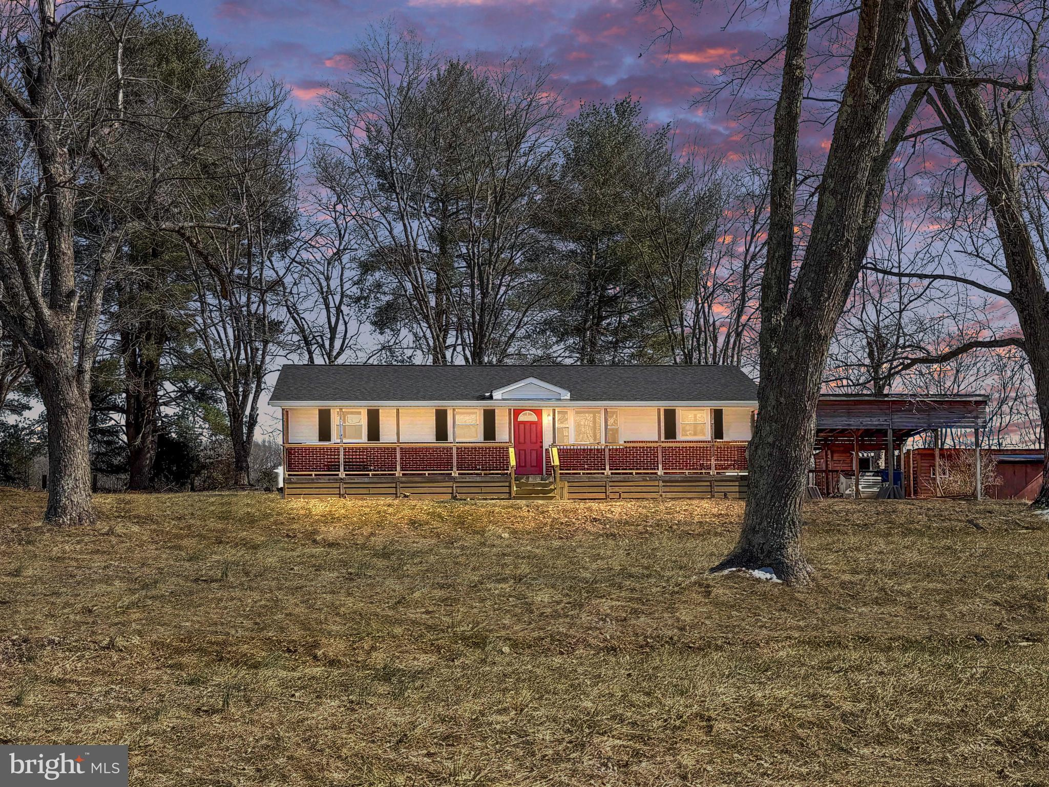 Complete remodeled & renovated one level ranch with 3 bedrooms and 2 full bathrooms on 3.17 acres.  Updates include: new roof, windows, siding, plumbing, drywall, electrical, insulation, stainless appliances, granite, cabinets, backsplash, paint, LVP flooring, bathrooms, carpet & more! Open concept, adorable new mudroom with cabinetry.  Home is light and bright with beautiful views of the surrounding countryside.  Several outbuildings and covered picnic/parking area.  Zoned farm and perfect for gardening and chickens.  Close to Lake Anna, wineries and I-95.