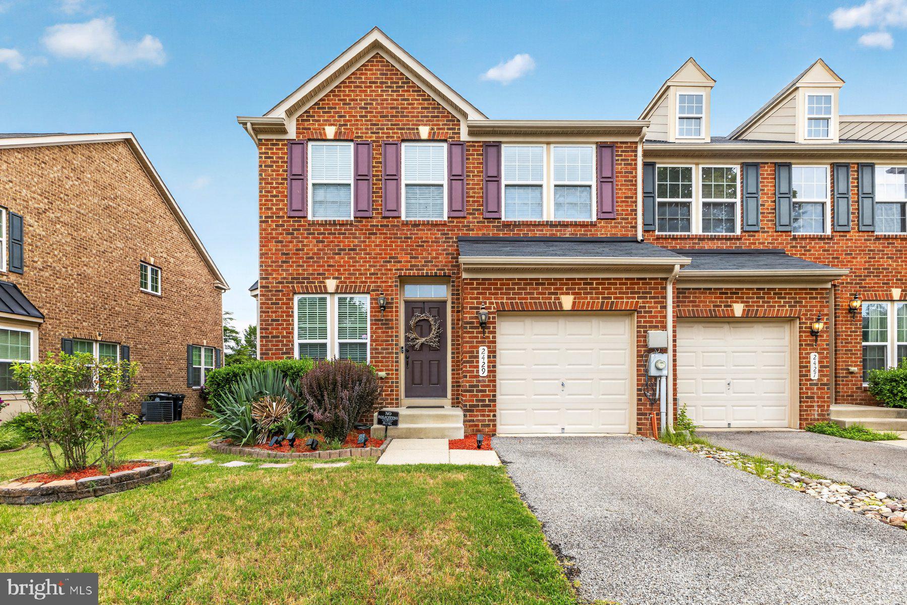 Virtual Tour Available. Welcome to this brick end-unit townhome in The Preserve at Piscataway, offering 2,300+ finished square feet across three levels. This 3-bedroom, 3.5-bath home features rich hardwood flooring throughout the main level, wall-to-wall carpet upstairs and in the basement, and an attached garage. The main level welcomes you into a spacious living room that flows into a dining area and family room off the kitchen, which features stainless steel appliances, granite counters, 42" cabinets, a pantry, and table space. A central hall and powder room complete this level. Step outside to a custom patio and fenced yard. Upstairs, the primary bedroom offers a walk-in closet and a spa-like en-suite bath with a soaking tub, separate shower, and double vanity. Two additional bedrooms share a full hall bath, and a dedicated laundry room. The finished lower level offers a large recreation room and a full bath which can used as  a media room, home gym, or guest space, plus separate storage and utility rooms.

Additional highlights include community pool access, tennis courts, basketball courts, walking trails, gym area, and more. Located near Joint Base Andrews, Indian Head, National Harbor, MGM National Harbor, and easy access to both Virginia and Washington, D.C.

Eligible for 100% USDA financing.