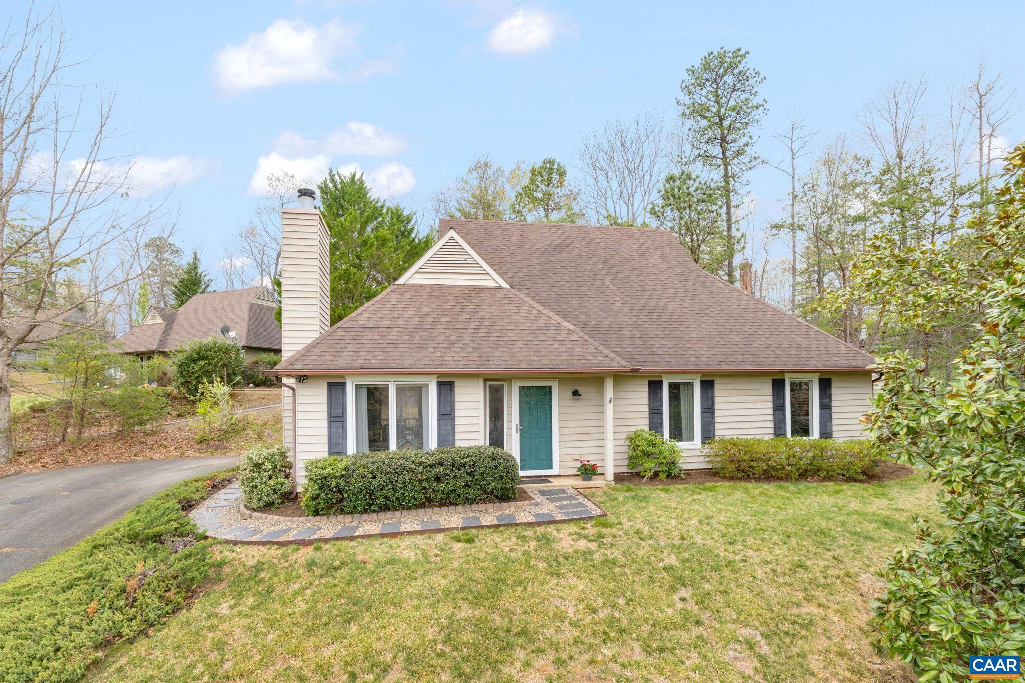 Open House Saturday April 12th 2-4PM and Sunday April 13th 2-4PM. One level living in the highly desirable Mill Creek South neighborhood with mountain views! This 3 bedroom/ 2 bath sunny home features a kitchen with granite counters, ceramic tile floors, stainless appliances, pantry, tiled backsplash, newer lighting, formal dining room with direct access to a spacious deck. Wood burning fireplace in the sunny living room. Lots of natural light. Nice closets, attic storage and outside storage shed. Mill Creek South is located minutes from UVA medical center, Fifth Street shopping, Wegmans, Downtown Charlottesville, and the Monticello Trail.,Granite Counter,Wood Cabinets,Fireplace in Living Room