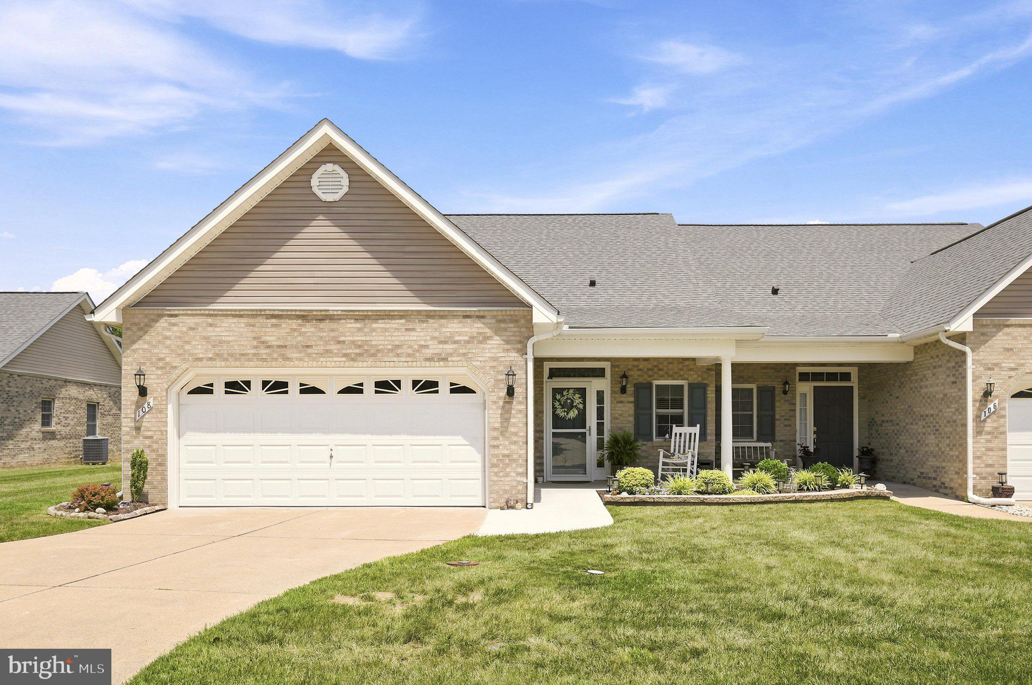 Quality, quality, quality! Welcome to this stunning 2-bedroom, 2-bath ranch-style duplex in Stephens City, beautifully remodeled in 2021 with exceptional custom upgrades throughout. Every detail has been thoughtfully designed, creating a home that is as functional as it is beautiful. From the moment you step into the welcoming foyer, you'll appreciate the craftsmanship, attention to detail, and pride of ownership that set this home apart.

The gorgeous kitchen is truly the heart of the home, featuring custom soft-close cabinetry accented with elegant gold hardware, granite countertops, a stainless steel sink, a designer faucet, stylish tile flooring, and a beautiful tile backsplash. The adjoining dining area is equally impressive, complete with a custom-built serving buffet that perfectly matches the cabinetry and provides abundant storage while creating the ideal space for entertaining. The kitchen was completely remodeled in 2021 and is complemented by a new refrigerator (2025) and new dishwasher (2023).

The open-concept floor plan is enhanced by soaring cathedral ceilings and a spacious living room centered around a cozy fireplace, creating a warm and inviting gathering space. The desirable split-bedroom layout offers added privacy for both the primary suite and the second bedroom.

The spacious primary suite serves as a peaceful retreat with a cathedral ceiling, ceiling fan, walk-in closet, and a beautifully appointed private bath featuring a dual-sink vanity and a walk-in shower with a built-in seat and grab bar for added comfort and convenience. The full hall bath is conveniently located for the second bedroom and guests alike.

Even the laundry room is a showstopper! Complete with the washer and dryer, this charming space continues the home's custom design and exceptional attention to detail.

Step outside and prepare to fall in love. The covered rear porch overlooks a private backyard backing to mature trees, offering the perfect setting to relax, entertain, or simply enjoy nature. The outdoor living space is just as thoughtfully designed as the interior and includes an adorable She Shed, added in 2023, providing the perfect retreat for hobbies, crafting, reading, gardening, or simply enjoying your own private escape.

The exterior has been meticulously maintained and is equally impressive. The home has recently been professionally soft washed, while the shed and window screens have also been cleaned. New sidewalks and buried downspouts were installed in 2025, providing improved curb appeal and excellent drainage. Beautiful new landscaping, custom Levolor blinds, and updated light fixtures and ceiling fans throughout the home further enhance its stylish appeal. Best of all, the HOA takes care of mowing the lawn, allowing you to spend more time enjoying your beautiful home and peaceful outdoor spaces.

In addition to its stunning cosmetic updates, this home offers valuable mechanical improvements, including a new roof (2020), new HVAC air conditioning system (2025), and a hot water heater that is approximately six years old, providing added peace of mind for years to come.

Offering the perfect blend of quality, comfort, style, and low-maintenance living in a convenient Stephens City location, this exceptional home is truly move-in ready. With its custom finishes, outstanding craftsmanship, numerous recent improvements, and private backyard oasis, this is a rare opportunity you won't want to miss. Schedule your private tour today and experience firsthand the incredible attention to detail that makes this home so special—you'll fall in love the moment you arrive.