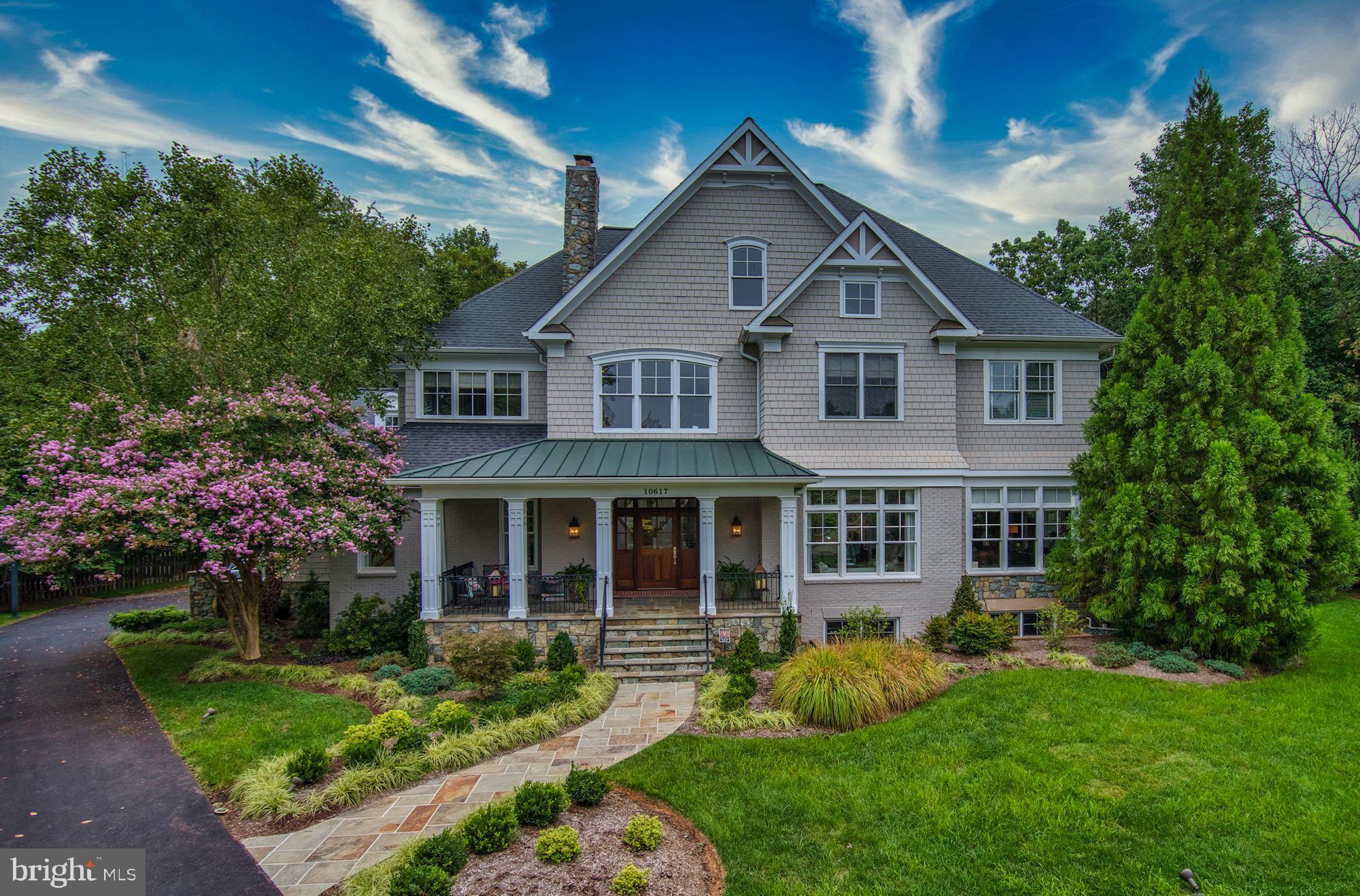 Welcome to 10617 MacArthur Blvd, a spectacular showpiece that has been beautifully completed with impressive millwork, quality finishes, and an attractive open  floor plan. An incredible experience from start to finish, this stunning Craftsman style home showcases 6 Bedrooms and 7.5 Baths throughout 4 levels. Masterfully crafted and custom built, each living space has been thoughtfully designed to encompass functionality, comfort, and luxury. The outdoor space includes multiple elements that make for a wonderful space to relax and entertain. With a fire pit, built-in grill, large patio, lush yard, and covered porch, the exterior graciously complements the exquisite interiors. Ideally located at the end of a private cul-de-sac on 0.58 acres in Riverside Terrace, 10617 MacArthur Blvd is picture perfect and prime for even the most discerning taste.  The eye-catching two-story Foyer is washed with sunlight and flanked by the formal Living and Dining Rooms. Through the Foyer is the Gourmet Kitchen that is accompanied by a sunny Breakfast Room with a double-sided fireplace. Well-appointed and fit for a Chef of any caliber, the Gourmet Kitchen features paneled appliances, gleaming granite counters, custom cabinetry, and a coffered ceiling. A convenient Butler?s Pantry joins the Kitchen to the Dining Room. Large windows and a vaulted ceiling highlight the Breakfast Room. Spacious and welcoming, the Family Room is warmed by a statement fireplace with a stone surround and a coffered ceiling. There are three French doors from the Family Room that lead to the Covered Porch and Rear Patio, allowing for easy indoor/outdoor living and entertaining. There is also a Private Office, Laundry Room, Full Bath, Powder Room, and access to the attached 3-Car Garage on this Level.   There are 4 Bedrooms Suites on the First Upper Level, including a gorgeous Primary Suite. Showcasing a large Bedroom area, a Sitting Room with built-ins,  a fireplace, a decadent Primary Bath, and two expansive Walk-in Closets and a separate private office, the Primary Suite is a tranquil haven that has it all. The 3 additional Bedrooms each have a private Bath. The Second Upper Level is a huge bonus space that can be suited to your current lifestyle. With a Full Bath and a large footprint, this area can be a Bedroom, Workspace, Home Classroom, In-Law Suite, or Playroom.  The Lower Level hosts a Recreation Room with a fireplace and walkout to stairs that lead to the backyard. There is a Bedroom, a Full Bath, and an Exercise Room that may also serve as a Guest Room.