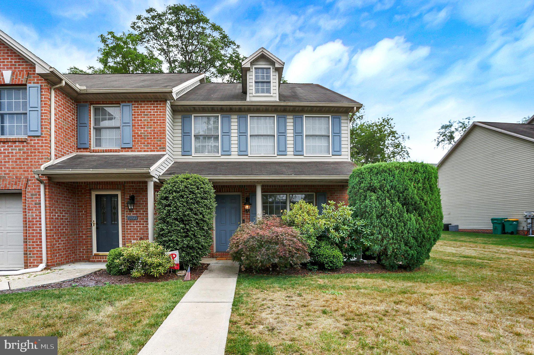 Charming End-Unit Townhome in Desirable Whelan Crossing: Welcome home to this beautifully maintained end-unit townhome in the highly sought-after Whelan Crossing community, nestled in popular Hampden Township and served by the award-winning Cumberland Valley School District. 
Offering 2 spacious bedrooms and 2½ bathrooms, this inviting home features a comfortable, functional floor plan designed for everyday living. The welcoming foyer showcases gleaming hardwood floors, while the kitchen offers durable tile flooring, granite countertops, and plenty of workspace. The living room is enhanced with custom blinds, and plush carpeting adds warmth and comfort to the bedrooms. 
The spacious primary suite provides a relaxing retreat with dual closets and a luxurious whirlpool tub. For added convenience, the laundry area is located on the second floor. A smart thermostat lets you control your home's comfort from virtually anywhere. The finished lower-level recreation room offers incredible flexibility—perfect as a family room, home office, fitness area, or entertainment space—with abundant additional storage to keep everything organized. Recent updates include a new HVAC system installed in July 2025, providing added peace of mind for years to come. As an end unit, this home enjoys a private rear yard and an oversized side yard, offering more outdoor space than most townhomes. Off-street parking accommodates two vehicles. Conveniently located just minutes from I-81 and I-581, you'll enjoy easy access to shopping, dining, entertainment, and a wide range of healthcare services. 
Don't miss your opportunity to own this exceptional home in one of Hampden Township's most desirable communities. Schedule your private showing today!