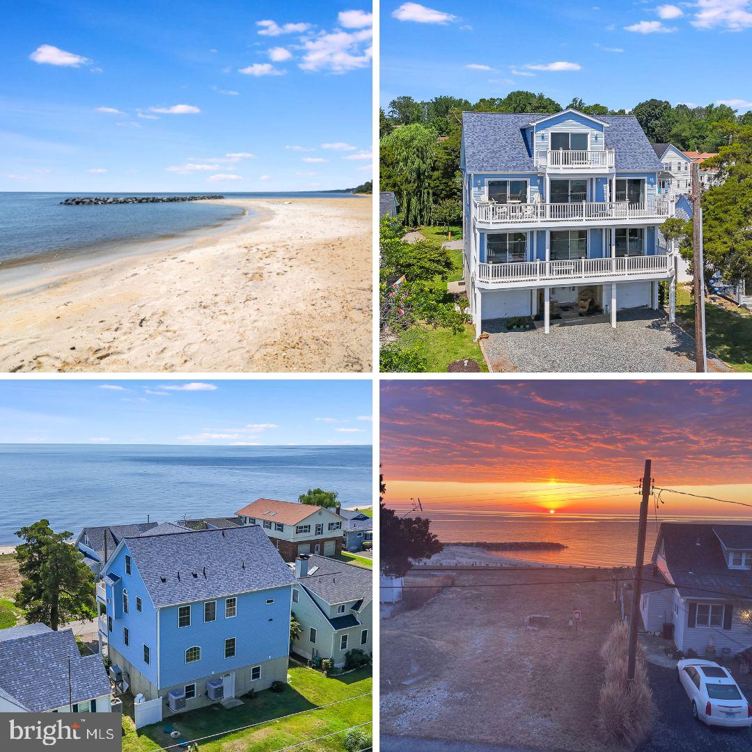 If you can live anywhere, why not live with water views, your own community beach and beautiful sunrises everyday?  Looking for a beach lifestyle without Bay Bridge traffic? This stunning Waterview home in Huntingtown offers access to a private beach on the Chesapeake Bay with convenient water access just across the street. Featuring over 4,000 square feet, this property is ideal as a second home, vacation home, or potential multi-family retreat. Enjoy breathtaking waterfront-style views from all four levels, with 4 bedrooms including 3 with en-suite baths. Multiple decks off the primary suite, bedrooms, kitchen, and upper level capture the beauty of the Bay. The lower level is designed for beach living with a private entrance, rinse area, half bath, and wet bar. Additional features include a two-car garage, fresh interior paint, elevator shaft for future installation, community beach access (3 entrances), and a rentable clubhouse. Conveniently located under an hour to Washington, DC, Alexandria, and within easy reach of Annapolis. Located 10 minutes from Chesapeake Beach & North Beach! A perfect opportunity to enjoy relaxed Chesapeake Bay waterfront living without the commute. Two car garage gives you lots of parking space and the driveway will accommodate 3 additional cars easily.  One of the most beautiful beaches in Calvert County.  You have to see it to experience the tranquility and peacefulness of this special hidden retreat  on the Chesapeake Bay. Don't let the season pass you by when you could enjoy living at the beach!