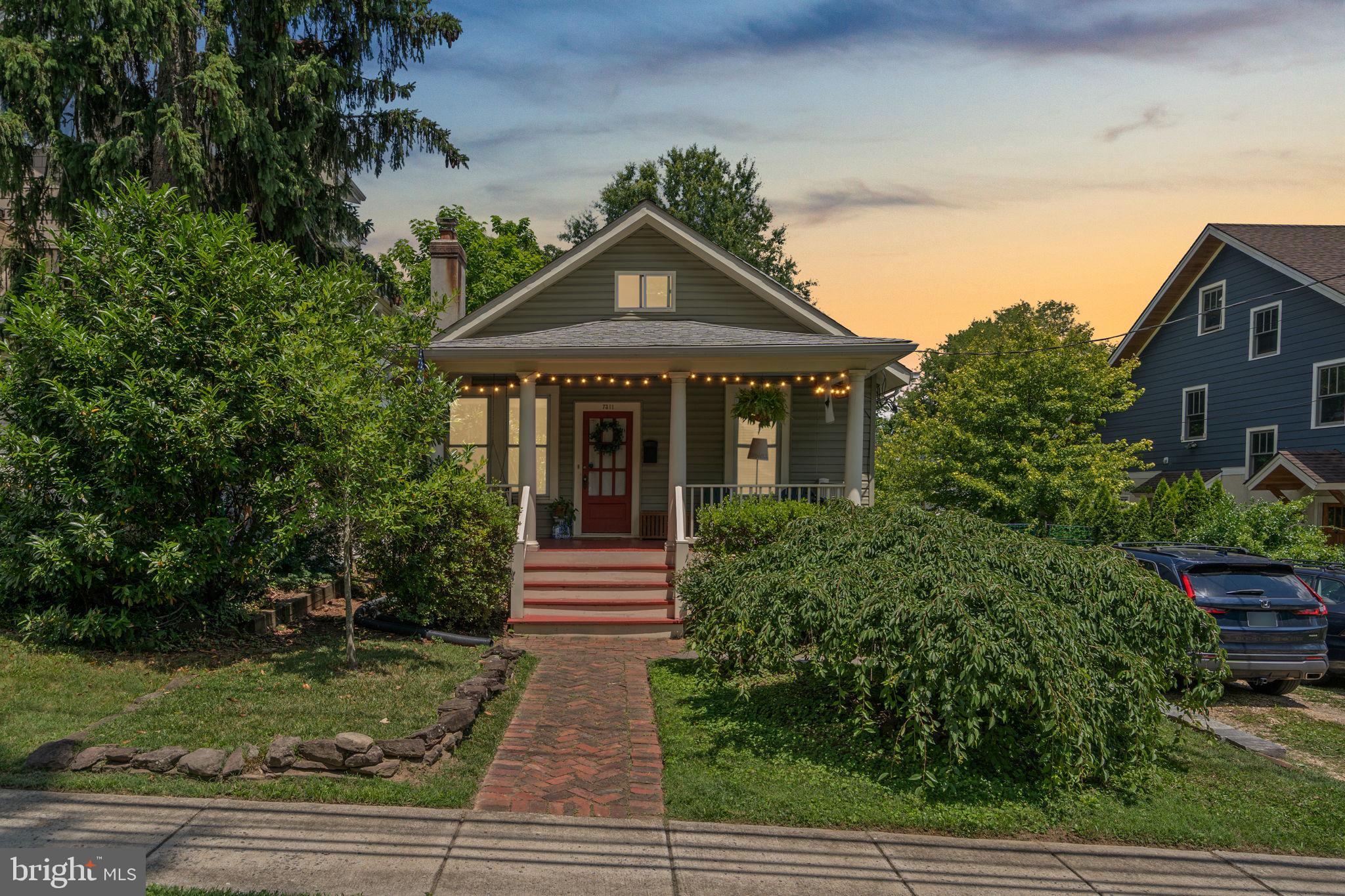 The sweetest Craftsman Bungalow you'll ever meet.  What you'll love about this home:  *Gardens - established garden beds, native plants and flower, weeping cherry willows in front  *Flexibility - second kitchen, full bath and bedroom on the lower level with separate entrance - use for guests, short term rental, or home office!  *Flow - from the welcoming front porch, the floor plan flows easily from living room through french doors to the dining area and then a rear family room.  *Lot - level and large enough to expand in the rear - or pop a story on top of the existing structure. The attic has high ceiling and pull down steps so lots of storage and room to add staircase.  *Community - "Between the Creeks" -stroll down the hill for multiple playgrounds, walking/jogging paths on Sligo Creek Parkway.  Room Dimensions not available. Seller and listing agent make no guarantee on room dimensions or square footage.