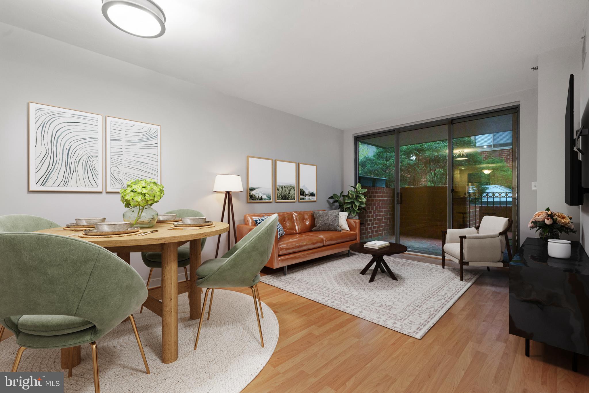 Welcome to this beautifully updated condo in the heart of Windsor Plaza—a boutique-style, amenity-rich community in vibrant Ballston. This bright and airy home is full of natural light and modern charm, offering comfort, convenience, and unbeatable location. The spacious open-concept living area features updated flooring, fresh paint, and a sliding glass door that leads to your own private brick patio—but the real gem is what lies just beyond: a secured, resident-only courtyard that feels like a peaceful garden oasis. This beautifully landscaped space is fully enclosed with locked gates on both sides, ensuring safety and privacy for condo owners only. It’s perfect for relaxing, entertaining, and enjoying direct access to the community’s outdoor pool, all just steps from your door. The renovated kitchen is equipped with granite countertops, stainless steel appliances, and a breakfast bar that opens into the living and dining spaces. The spacious bedroom features a walk-in closet, second closet, and updated bath with modern fixtures. Additional perks include in-unit washer/dryer, a storage unit and an indoor garage parking space. No exotic pets. Located just 1 block from Ballston Metro, and moments from I-66, Ballston Quarter, restaurants, shops, and parks, Windsor Plaza offers a walkable, well-connected lifestyle in one of Arlington’s most desirable neighborhoods. Don’t miss your chance to enjoy indoor comfort and outdoor serenity—schedule your showing today!