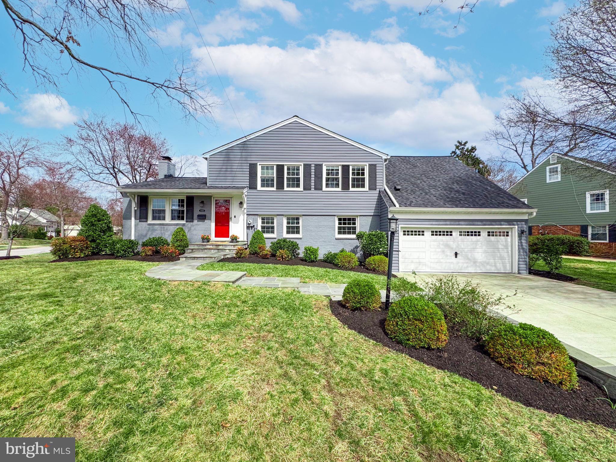One of a kind beautiful Waynewood property with spacious two story rear addition and rare two car garage! Graciously set back on a large 1/3 acre corner lot directly across the street from Waynewood Elementary, and only two blocks to Waynewood Recreation Association (pool, tennis courts/basketball courts/playground and more!). Fantastic curb appeal!! Welcoming flagstone wall and walkway greet you as you enter this inviting home. Lovely formal living room features brick surround wood burning fireplace with elegant mantel, hardwood floors and French doors flanked by built in bookshelves and storage. $80,000 spectacular kitchen renovation featuring stunning Carrara marble backsplash, Quartz countertops, premiere stainless steel appliances (including a top of the line Wolf 6 burner gas stove and convenient under counter pull out microwave). Dramatic Brazilian wood butcher block is the featured hub and center of the kitchen with built in shelves and seating. Light, bright and airy, the entire kitchen and dining area features plenty of open space - a wonderful area for gathering, entertaining and enjoyment. Off the kitchen is a cozy family room with vaulted ceilings and skylights that steps out to the recently designed patio with smokeless fire pit, gray pavers, lighted wall surround and outdoor speakers. The garden also features a charming shed, a rear/side storage area behind the garage, an in ground sprinkler system and lovely, low maintenance landscaping including two beautiful cherry trees that bloom abundantly every spring. The upper level of the property features 3/4 bedrooms. The 4th bedroom or office/sitting room is an open and airy loft with skylights and large walk in closet. The basement is currently set up for laundry and storage but awaits your vision to finish if so desired! This property is an impeccably maintained home! The current owners have invested in multiple important upgrades throughout including:

2024 full roof replacement including skylights with motorized blinds,
2023/2024 - All bathrooms fully renovated - featuring timeless and tasteful finishes - marble tile, built in cabinetry and elegant fixtures,
2022 carpet replacement in family room and loft,
2022 bedroom and bathroom doors,
2020 main AC system,
2022 window unit AC (Windmill brand),
2021 water heater,
2021 sump pump with battery backup,
2021 dishwasher,
2024 garbage disposal,
2021 irrigation controller,
and 2020 electrical panel monitor.

Additional improvements include most windows replaced in 2011, siding replaced in 2019, HVAC replaced in 2016 (Trane), newer concrete driveway, fence, newer electrical panel and exterior French drains in 2009, Ring doorbell and Nest thermostat. Location, location, location! 14 miles to 14th Street Bridge in DC, 6.6 miles to Old Town, 10.4 miles to Reagan National. Numerous conveniences and amenities just minutes away. Incredible community with walking/biking trails, parks and plenty of outdoor space. Welcome Home!