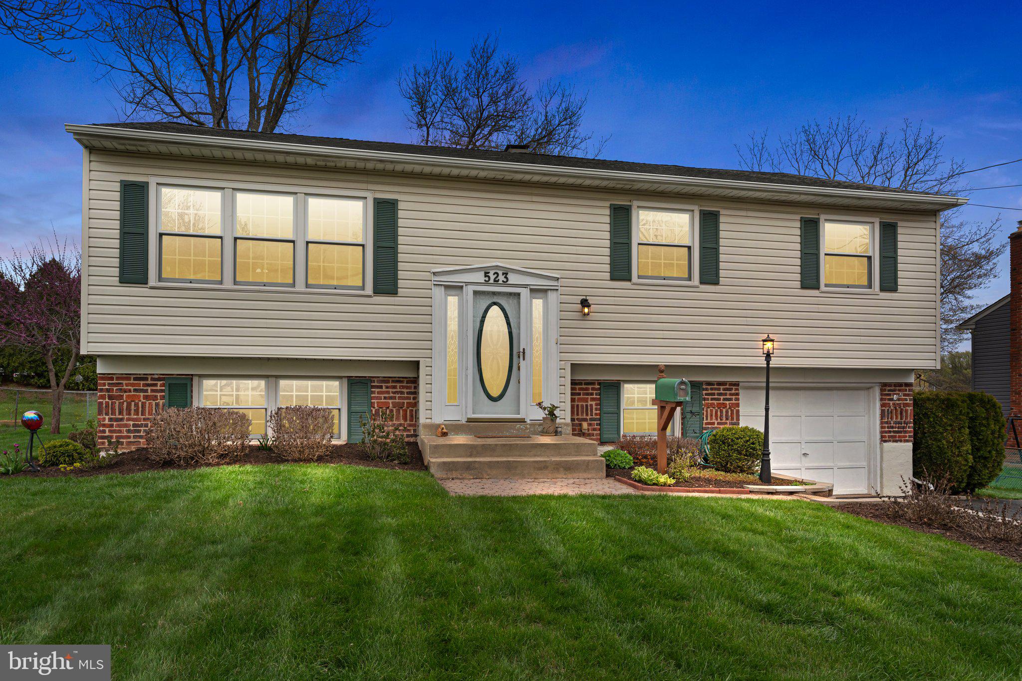Welcome to 523 Byron Avenue, Warminster Township, nestled in the desirable Story Book Homes neighborhood, this beautifully maintained single-family home offers comfort, space, and standout outdoor amenities—including a private park-like setting in the backyard.  As you arrive, you're greeted by a charming, landscaped front yard and a welcoming foyer with a leaded glass front door. Inside, the home boasts an open-concept floor plan, ideal for modern living. The kitchen features sleek stainless steel appliances and upgraded custom cabinetry, all flowing effortlessly into the dining area perfect for entertaining.  The main level includes three spacious bedrooms and a full hallway bath. The primary suite is a true retreat with an en-suite bathroom, complete with a walk-in shower. One of the home's highlights is the finished basement, offering additional versatile space for a family room, home office, gym, or guest suite. Step outside into your private backyard oasis—fully fenced and thoughtfully designed with secluded spacious paver patio area, meticulous landscaping and a large storage shed. Additional features include a front-entry garage with additional storage and a peaceful setting that backs to the township for added privacy. Conveniently located near schools, shopping, parks, and major commuter routes that offer the best of comfort and convenience. Don't miss your opportunity to make this Warminster retreat your own!