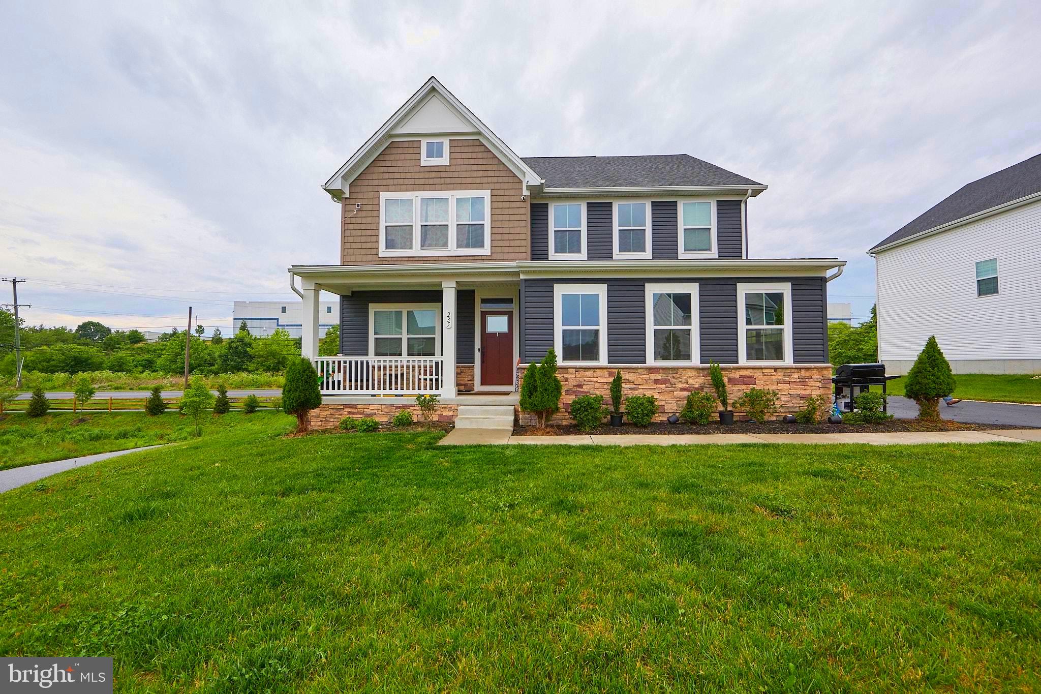 Welcome home to 235 Sloan Drive, a beautiful, move-in-ready property in Sadsbury Township that perfectly balances peaceful country living with everyday convenience. Only three years old and in like-new condition, this home is designed for modern life, beginning with a bright home office featuring classic French doors just off the entryway. The main level is flooded with natural light from large windows, enhanced by high ceilings and extensive recessed lighting. The heart of the home is a massive, open-concept kitchen and living area, perfect for entertaining or keeping an eye on the kids while preparing meals. The kitchen boasts warm, dark wood cabinetry, built-in microwave, gas range, and a separate wall oven. Tucked behind the kitchen, the garage entryway functions as a brilliant drop zone with a generous amount of closet space to hide backpacks and shoes or for extra kitchen storage, leading out to a garage already equipped with an EV charger. Upstairs, the convenience continues with a dedicated second-floor laundry room and incredibly spacious bedrooms with room for everyone to grow. The primary suite is a true retreat, offering a gigantic closet alongside a private bathroom complete with a jetted soaking tub and a large walk-in shower. Downstairs, the finished daylight basement provides an expansive bonus playroom or media space with high ceilings, recessed lights, and a full third bathroom. Backed by a high-efficiency gas furnace, public water, public sewer, and new durable new luxury vinyl plank (LVP) flooring, this home delivers total peace of mind. Outside, the vibrant community feels like an extension of your own backyard, featuring beautiful, extensive walking trails, a neighborhood pool, a playground, a dog park, and a community center where families gather. While you will love the quiet, rural scenery, you are just minutes from the Route 30 bypass for easy commuting. Everyday errands are an absolute breeze with the West Sadsbury Commons nearby—home to Target, Walmart, Home Depot, and Tractor Supply—plus the upcoming Shoppes at Sadsbury, which will bring a brand-new Giant Supercenter and Target. It is the perfect, warm, and welcoming place to put down roots. Open houses Friday June 19 5-7 pm and Saturday June 20 11-1. Professional Photos coming soon! Square footage is to be verified by the buyer.