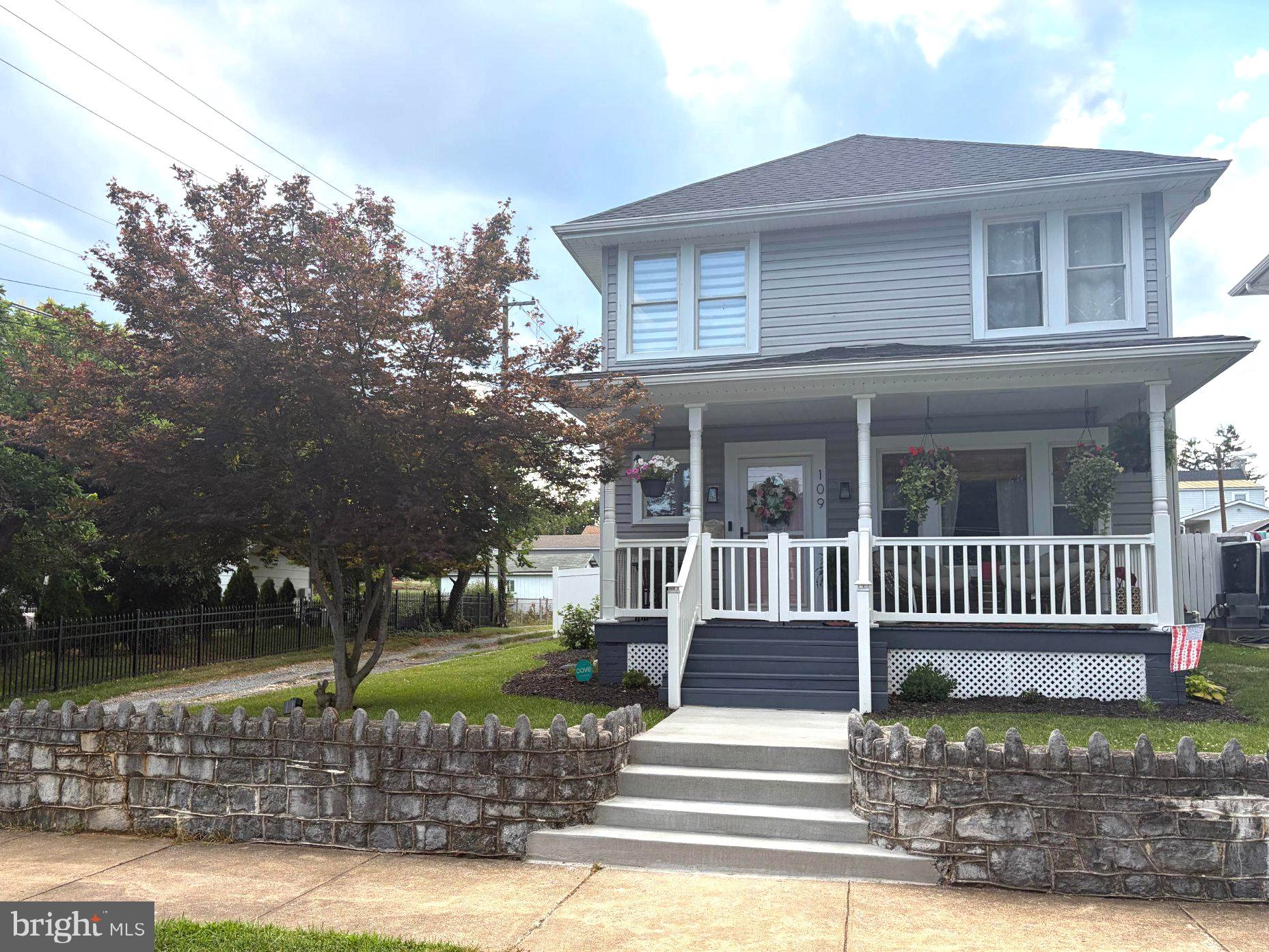 Looking for a home with character, modern updates, and move‑in readiness? Commuters will appreciate quick access to Interstate 81 and Route 9, making travel to nearby cities fast and convenient. The home is also within walking distance of War Memorial Park, offering multiple playgrounds, a community pool, and event spaces for year‑round enjoyment. Located in the desirable Rosemont school district, this property combines comfort, convenience, and a great neighborhood setting. 

This beautifully renovated 3‑bed, 3‑bath home (renovated in 2021) offers charm, comfort, and a spacious fenced‑in backyard perfect for relaxing or entertaining. Start your mornings on the covered porch with coffee and a book or enjoy dinner outdoors overlooking your garden beds.

A newly poured concrete walkway guides you home, blending durability with charm for a polished first impression every time you arrive. Step inside to a large foyer with tall ceilings and classic wainscoting. The living room features a custom shiplap accent wall and electric fireplace, opening into a dining room that easily seats 8+ guests. The thoughtfully designed kitchen includes a stylish backsplash and a brick accent wall, leading to a versatile flex room ideal as a mudroom, breakfast nook, or extra storage. Located in this versatile room is a full bathroom and laundry room.

Upstairs, the primary bedroom offers space for a sitting area, abundant natural light, generous closet space, and a large en‑suite bathroom. Down the hall are two additional bedrooms and a shared full bath. If you need more storage, there is a pull-down ladder for easy access to the attic.

Schedule your showing with your favorite real estate agent today.