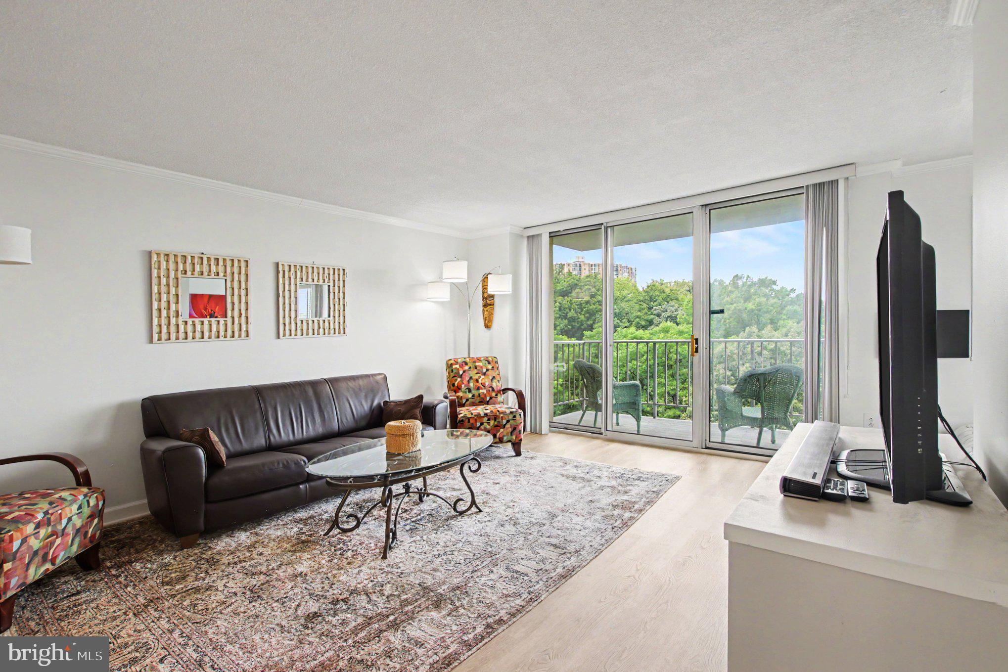 Just 5 blocks away from the Huntington metro station. Easy access to 495. Beautiful view from 10th Floor balcony. Gated entry with ample parking, 24 hour front desk, Laundry on every floor, pool and tennis court. This spacious 550 sq foot studio is perfect for first time home buyers and investors!