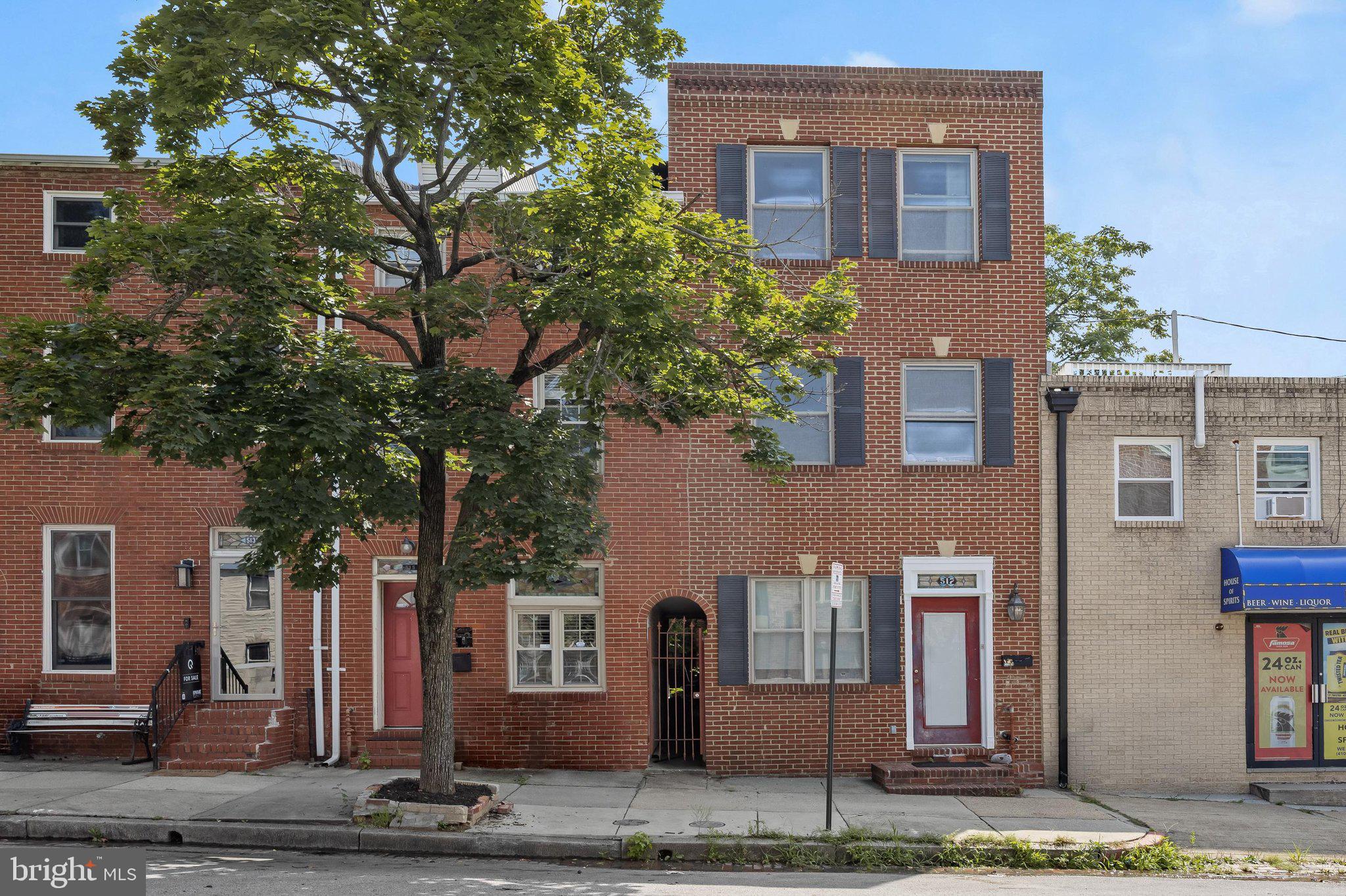 Welcome to 517 S. Patterson Park Avenue.  This charming three-level townhouse boast of rich hardwood floors and exposed brick accents, creating warmth and character throughout, and giving each level a distinctive and inviting feel. The main level is designed for both everyday living and effortless entertaining. A well-appointed kitchen features stainless steel appliances, a gas stove, and ample workspace for meal preparation. Just beyond, direct access to a private patio deck extends the living space outdoors, providing the perfect setting for morning coffee, al fresco dining, or relaxing with friends and family.  Upstairs, the second level is dedicated to comfortable living. The spacious primary bedroom serves as a peaceful retreat with two closets and private access to its own deck, offering a quiet place to unwind. A second bedroom, a shared full bath, and a centrally located laundry area add everyday convenience while enhancing the home's thoughtful layout. The third level offers exceptional flexibility to suit a variety of lifestyles. An additional bedroom with two closets and a full bath creates an ideal space for guests or extended family. Adjacent to the bedroom, a versatile bonus living area can easily function as a family room, home office, media room, or creative workspace. Step outside to a covered deck before continuing to the expansive rooftop deck, an inviting setting for entertaining, outdoor dining, or simply taking in elevated neighborhood views. Located just steps from Baltimore's iconic 137-acre Patterson Park, residents enjoy easy access to scenic walking and jogging trails, athletic fields, tennis courts, a swimming pool, ice skating rink, dog park, playground, and the historic Pagoda, along with year-round community festivals and events. The surrounding neighborhood is celebrated for its vibrant dining scene, with an abundance of local restaurants, cafés, breweries, and pubs just a short stroll away. Popular destinations including Fells Point, Canton Square, Harbor East, and Highlandtown are all within easy reach. Multiple MTA bus routes and the free Charm City Circulator provide convenient access throughout the city, while the area's walkable, bike-friendly streets make exploring the neighborhood effortless. Commuters will appreciate quick access to I-95, I-895, and I-83, connecting you to downtown Baltimore and beyond.