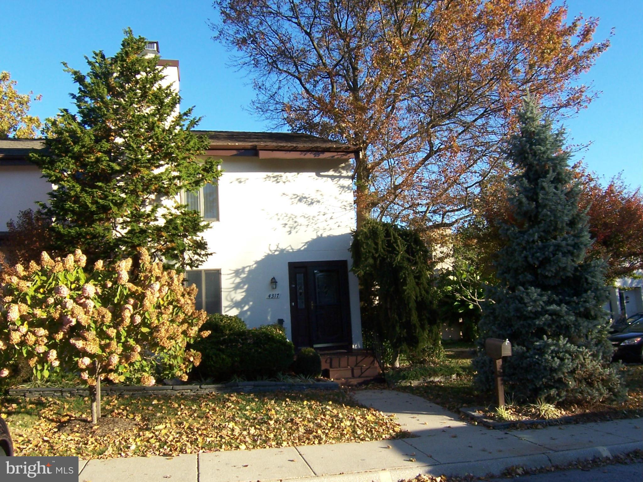 End Townhome in popular Roland Springs. Roland Park Element & Middle Schools. Three bedrooms, 2 full &2 half baths, finished lower level w/ walkout to enclosed lower deck. Another deck off of living/dining rm combination. Family Room adjacent to Kitchen.Cedar closets, ample storage, interior & exterior recently painted, dbl pane windows. Community Amenities-Playground &  pool, common grounds.
