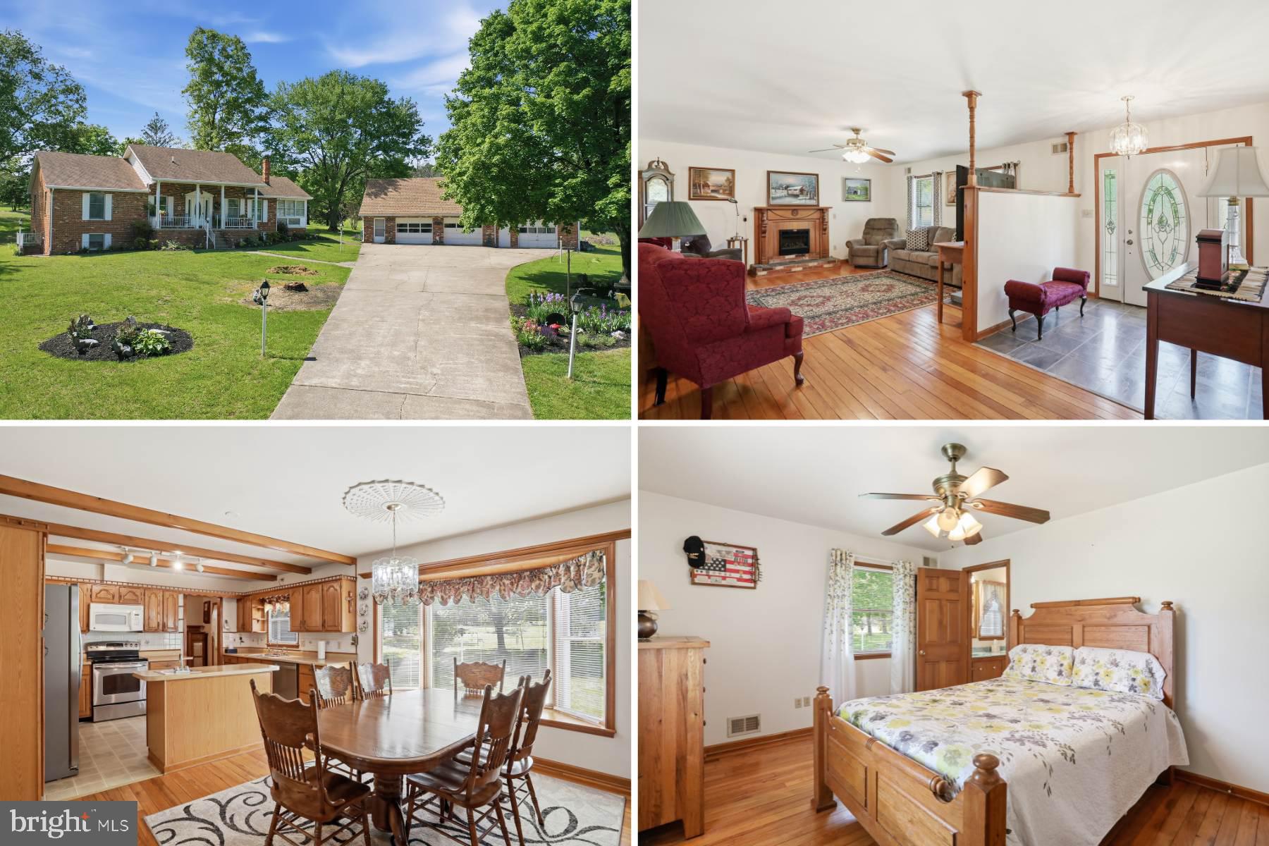 Welcome to 2123 Back Rd in Woodstock, a 4 bedroom, 3 bath brick rancher offering a flexible layout and a peaceful Shenandoah Valley setting.

The main level features a traditional layout with comfortable, usable living spaces, including a large country kitchen with a dedicated dining area and a living room centered around a fireplace. A spacious sunroom adds additional living space and brings in natural light, creating a spot to relax or gather.

Hardwood floors add character, while the layout offers a balance of openness and defined spaces for everyday living.

The lower level is mostly finished and provides additional flexibility, featuring a bedroom, full bath, and a large family room, along with a secondary kitchen—ideal for extended living arrangements, guests, or additional living space.

A standout feature of the property is the detached 3-bay garage with an apartment above, offering excellent potential for a workshop, hobby space, or additional use depending on your needs.

Several key updates have already been completed, including a central A/C system installed approximately 10 years ago and a brand new garage roof (2026). The septic system has also been recently serviced, with documentation to be provided.

Outside, the property offers room to spread out and enjoy the surrounding landscape, all set along a scenic stretch of Back Road.

If you’ve been looking for a home with space, versatility, and additional outbuilding potential in a Shenandoah Valley setting, this is one worth seeing in person.