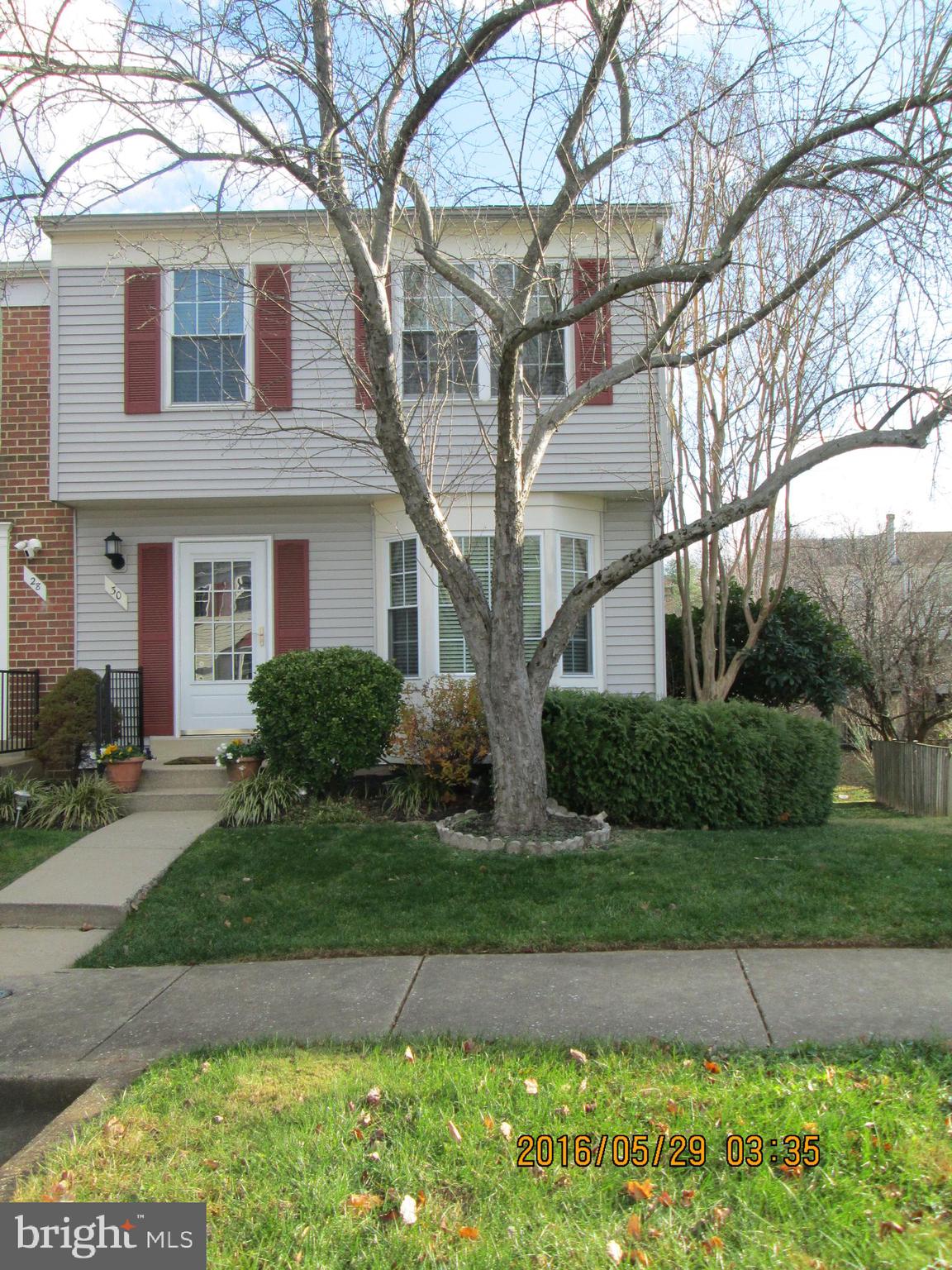 Wonderful end unit townhome. Three bedrooms, three and one half baths. Eat in kitchen, living room dinning room, Beautiful  deck off the living room overlooking a wonderful back yard. Upper level has three bedrooms and two full baths, lots of space. Lower level has a large family room, a full bath, and a wood fireplace.  The backyard is full of plants, flowers and trees. A large laundry room and storage space. A carpet allowance for the master bedroom and the family room of $1500. will allowed This house is close to everything, shopping, schools, buses, metro, playgrounds for the little ones, and downtown Gaithersburg.  Please park in assigned spots, 190 in front of the house or the visitors spots.  Showings 10AM to 5PM.