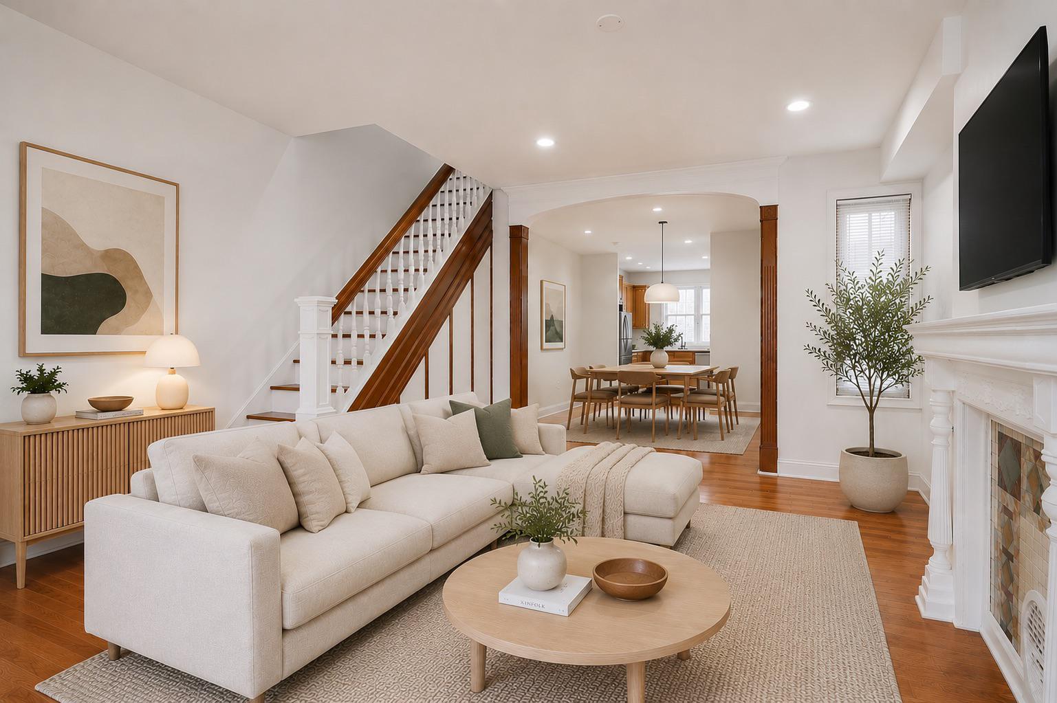 Welcome to 2138 Morris St — a thoughtfully renovated home that blends the original character of South Philly with a clean, modern design. Details that cannot be replicated are still here — a vestibule entry with French doors, original archways with fluted columns, a restored staircase with turned spindles and a decorative tile fireplace that anchors the living room. Elements that define the home and set it apart from recent renovations that have removed them. The main level features beautiful hardwood floors, recessed lighting and a fully remodeled kitchen with granite countertops, stainless steel appliances and a tile backsplash. A half bath was added to the main level for added convenience, and a brand new washer and dryer will be in place prior to showings. The basement offers room for expansion with a walk-up exterior entrance for extra functionality. The private rear patio offers outdoor space in the heart of the city. For homebuyers and investors alike, Morris Street is a prime location, situated just off Point Breeze Avenue with easy access to local favorites, transportation and new construction all around. Seller is including a 1-YR AHS Home Warranty.  Don't wait — schedule your tour today and make 2138 Morris Street your new home. Be sure to visit the virtual tour.