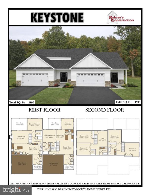 End of August Completion. – New Phase of StoneyBrook Development in Elizabethtown! Discover easy, maintenance-free living in this exciting new phase of the StoneyBrook community, featuring 44 beautifully designed duplex homes. The Keystone floor plan offers a first-floor primary suite complete with a walk-in closet, a luxurious en-suite bath featuring a tile-surround walk-in shower, and a double bowl vanity. The open-concept main level includes a spacious kitchen with 42-inch cabinets, granite countertops, tile backsplash, and a large island flowing seamlessly into the dining area and family room with a gas fireplace—perfect for entertaining. Additional conveniences include a first-floor laundry room and a half bath. LVP flooring on first floor. Upstairs, you’ll find two additional bedrooms, a full bath, and a versatile loft area. Enjoy scenic views from your four-season sunroom, rear patio or deck and take advantage of the neighborhood’s extensive paved walking trails. Snow removal and lawn care are handled by the HOA, allowing you to relax and enjoy your new home.  Property taxes will be calculated once home is assessed.