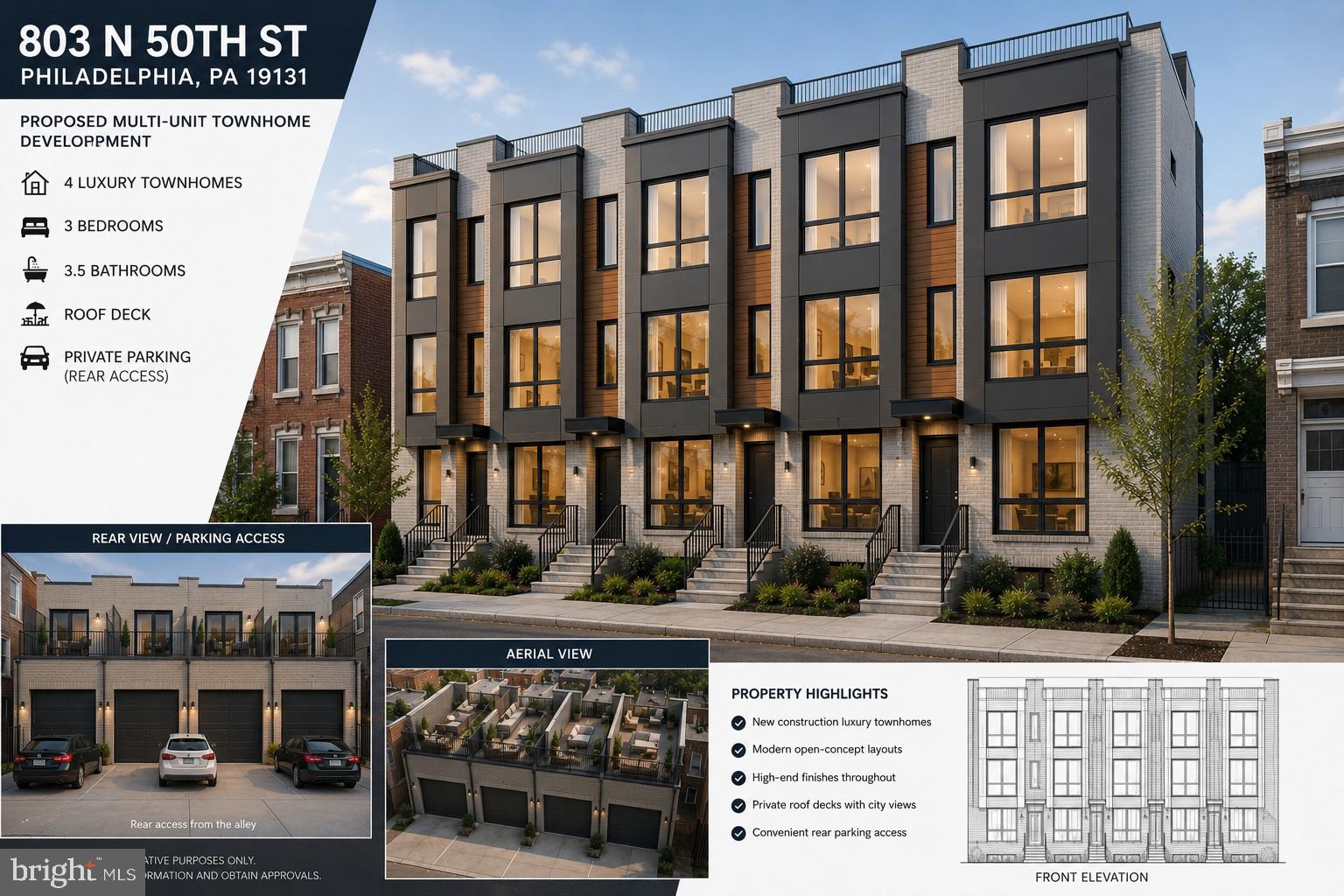 Fantastic opportunity to build on these 3 vacant lots in Philadelphia's rapidly developing Mill Creek in West Philadelphia area. Surrounded by new construction and ongoing revitalization, this property offers excellent potential for investors, builders, and developers. Conveniently located near public transportation, parks, major roadways, and Center City Philadelphia. Bring your vision and take advantage of the growth happening throughout the neighborhood. Buyer responsible for conducting all due diligence regarding zoning, permits, and intended use.