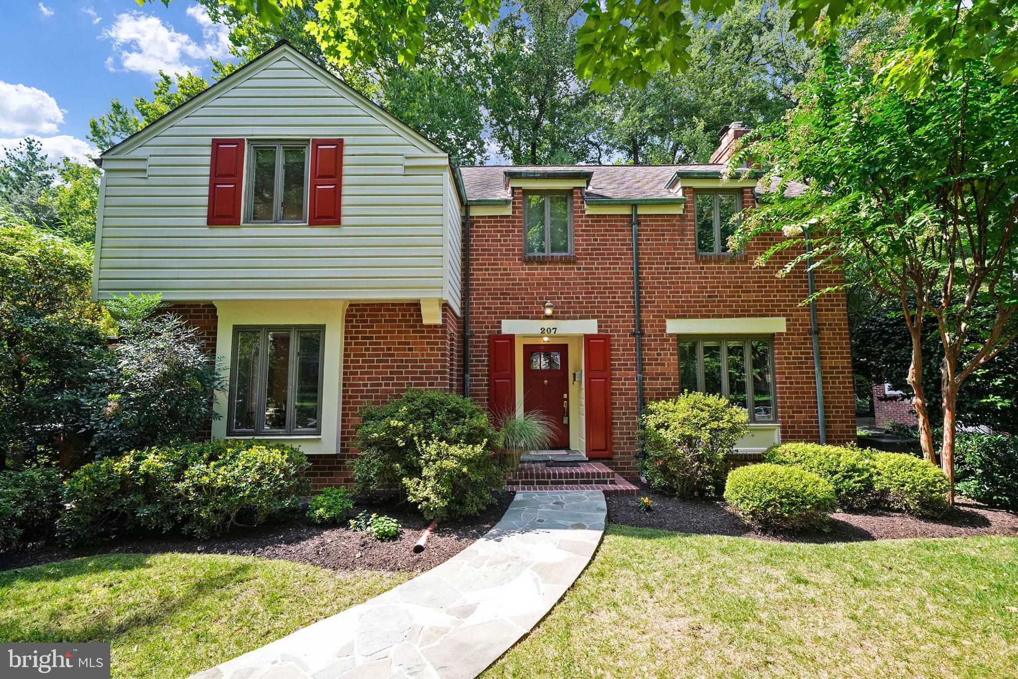 CONTRACT ACCEPTED, Open Houses Canceled.   Welcome to this inviting and gracious home on a beautiful wooded lot in the heart of the Broadmont neighborhood of Falls Church City!   This  house has everything needed for comfortable living and is truly move-in ready.   As you approach the house you will notice the beautiful, cultivated yet natural looking landscaping around the trees and on the pathway leading up the the welcoming front door.   Once inside there is a roomy foyer with the graceful staircase leading to the second floor.  You will also see the lustrous hardwood floors that cover the entire main level and upstairs.    To the right is the sunny, large, cheerful living room with fireplace and windows on three walls including bay windows to the front and French doors to the back, and built-in bookcases.    Across the back of the house is the dining room flooded with natural light, leading to the beautifully remodeled kitchen with breakfast table space and room for a home office, TV lounge, or hobby area.  A  roomy, shady screened porch off the kitchen and a powder room for guests finish the main level.   **  Upstairs the house has four full-sized bedrooms, two with ensuite bathrooms and two that share the updated hall bathroom.   Down the stairs to the basement is a fully renovated and updated family room and full bath for casual TV time, games, or exercising.   There is also a well equipped laundry room,  shelved storage space, and a workbench for home projects.   ** Down the stairs to the basement is a fully renovated and updated family room and full bath for casual TV time, games, or exercising.   There is also a well equipped laundry room,  shelved storage space, and a workbench for home projects.   Other features in the fabulous house are the cedar closet; the newer systems, windows, and appliances; and charming built-ins for extra storage.  ** This house is a short 12-minute walk on residential streets to the East Falls Church Metro station and a quick three minute drive to the I-66 entrance.  ** Falls Church City  has so many amenities including Falls Church City schools, charming walkable downtown area with restaurants, shops, historic Brown's Hardware Store, parks, and gallerys; live music at The State Theater, and weekly Farmers Market at City Hall.