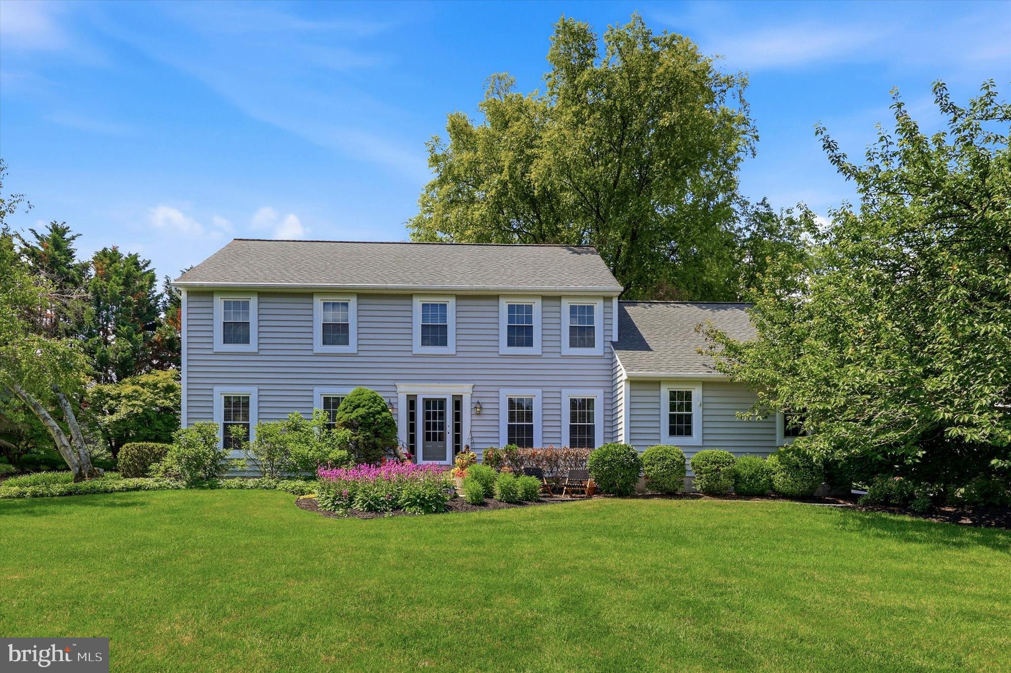 Tucked away on a quiet, tree-lined cul-de-sac in the award-winning Kennett
Consolidated School District and Kennett Township, this beautifully maintained two-
story Colonial offers the perfect blend of comfort, functionality, and pride of ownership.
Enter from a beautifully landscaped path into a bright entry hall, flanked by a spacious formal living and dining room. The inviting eat-in kitchen boasts granite countertops, newer stainless steel appliances and a slider leading out to the private deck. A cozy family room with a wood-burning fireplace sits to the left that opens to a bright sunroom with additional access to the private deck, surrounded by professional landscaping—ideal for relaxing or entertaining. Convenience abounds with a private first-floor office, updated powder room, and laundry room on the main level. Upstairs, the expansive primary suite includes a built out oversized custom walk-in closet and an enlarged updated en-suite bath. Three additional
generously sized bedrooms share a hall bathroom.

The partially finished basement provides flexible space for a playroom, fitness area, or
recreation room, while the unfinished section offers abundant storage. Outside, enjoy
meticulously maintained landscaping, a private backyard, a two-car garage, and
additional driveway parking.

Additional highlights include newer windows and siding, along with numerous thoughtful
upgrades throughout the home (see attached home improvements list). Move right in
and enjoy all this exceptional property has to offer.