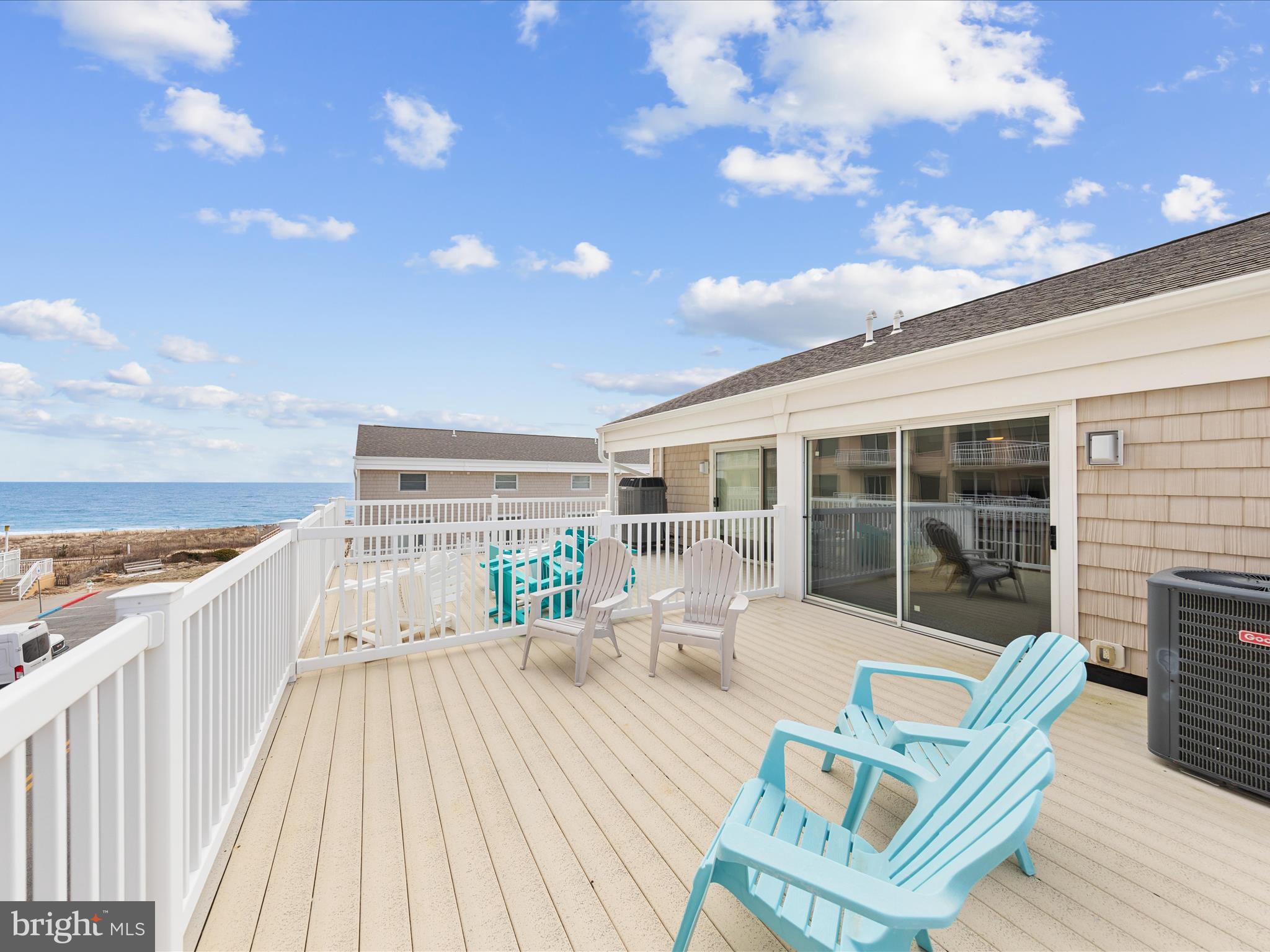 How sweet is this? Mid-town OC location ,BACK ON MARKET DUE TO NO FAULT OF THE SELLER. Buyers Financing fell through.  LOCATION ,LOCATION! FULLY FURNISHED!  SPACIOUS beach retreat with 5 BEDS and 4  FULL baths. PLUS  5 composite DECKS ! Every where you turn in this home is a deck for your viewing pleasure of Amazing OCEAN VIEWS! 
Ocean Colony offers a private pool for residents, green space _common area  and   plenty of parking UNHEARD OF!   Updated, upgraded kitchen with stainless steel appliances. FURNISHINGS included - family room and deck furniture are 1 year young. All you need to bring is a toothbrush! TURN KEY !   Extra refrigerator on first floor for easy access for refreshments when running back and forth to the beach or pool.  Tons of storage for your chairs, umbrellas & beach toys.  did we say CLOSE TO BEACH!