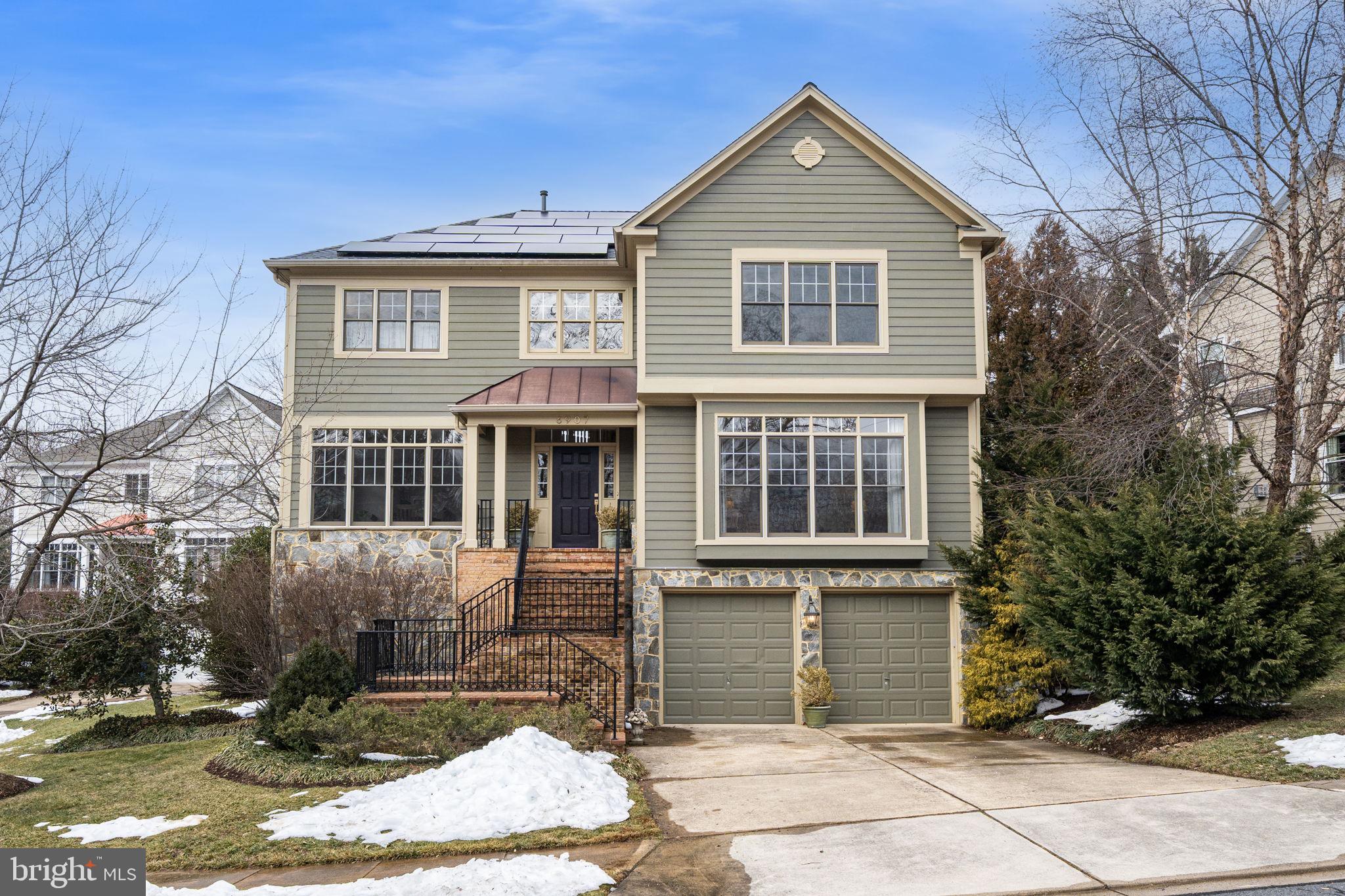 Sellers have set an offer deadline of Monday February 23, 2026 at 5 pm.

Step into timeless elegance and modern luxury in this custom-built home, perfectly positioned on a private cul-de-sac with a fully fenced, beautifully landscaped backyard. Bathed in natural light, the home features oak hardwood floors throughout the main level, a soaring two-story foyer, and stylishly updated paint and lighting creating a warm yet sophisticated ambiance.

Entertain family and friends in the gourmet chef’s kitchen, complete with new striking quartz countertops, new GE gas cooktop and exhaust fan, stainless steel appliances, wine/beverage cooler, coffee bar, and oversized island with seating. The kitchen flows to a bay-windowed breakfast room and a family room with a cozy gas fireplace, ideal for casual gatherings. Elegant living and dining rooms, framed by walls of windows and a second gas fireplace, plus a library/office, offer versatile spaces for work or leisure.

The primary suite is a private retreat, featuring dual walk-in closets, a whirlpool tub, spa-like shower with glass front, two-sided fireplace, while three additional bedrooms provide flexible spaces for family, guests, or home offices. 

The expansive lower level offers exceptional versatility and comfort, featuring a spacious recreation room ideal for movie nights, game tables, or casual gatherings. An adjoining exercise room creates the perfect space for a private home gym or wellness retreat. A generously sized fifth bedroom and full bath provide comfortable accommodations for guests, an au pair, or extended family. With a walk-out entrance leading directly to the backyard, this level offers seamless indoor-outdoor living and abundant natural light — ideal for both entertaining and everyday living.

Relax or entertain outdoors on the expansive deck or new stone patio, surrounded by lush landscaping and a fully fenced flat back yard, perfect for evening gatherings, weekend barbecues and lawn sports. Modern conveniences include new solar panels, water heater and roof, ensuring savings, comfort and peace of mind.

Just a short walk to the East Falls Church Metro (Orange/Silver Line), commuting to DC, Tysons, or surrounding areas is effortless. Enjoy quick access to I-66 and other major thoroughfares, making local destinations like Tysons, Westover, Ballston only minutes away. The nearby historic heart of Falls Church City offers charming streets lined with boutiques, cafés, and award-winning restaurants, as well as cultural events and farmers’ markets. Benefit from proximity to top-rated Arlington schools, parks such as Glebe Park, Quincy Park, and the W&OD Trail, and abundant recreational options. This location balances urban convenience with neighborhood tranquility, offering the perfect setting for those who want to enjoy Arlington’s vibrant lifestyle while retreating to a private, light-filled home.