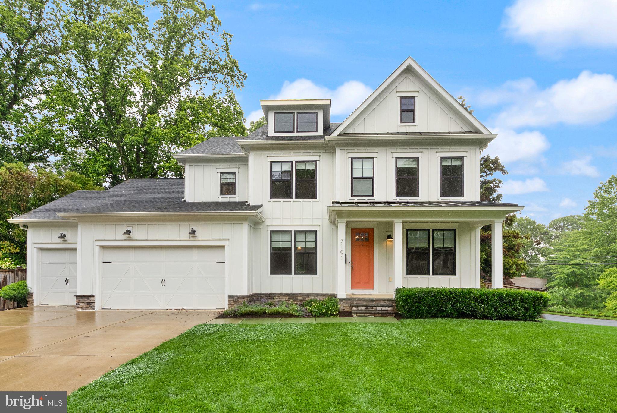 Welcome to this farmhouse-style home in a prime North Arlington location – only 5 years young! Situated on a cul-de-sac, this 3,600+ sq. ft. home 10,036  sq. ft. lot boasts quality craftsmanship and livable designs both indoors and out. 3-CAR GARAGE. This home features 5 bedrooms, 3.5 bathrooms, and countless elements for comfort and entertainment. The home chef will love the gourmet kitchen with its Electrolux appliances, island with seating and storage, and abundant custom cabinetry. The eye-catching kitchen is open to the family room, with its welcoming gas fireplace, and the breakfast area with access to the composite back deck ensuring that the home chef is always part of the conversation. A private study with French doors, a powder room, and a spacious mudroom complete the main level. Head upstairs to the primary suite with its large walk-in closet and a private en-suite bath with dual-sink vanity, frameless heavy glass enclosed shower, and separate water closet. Three secondary bedrooms and a laundry room to complete the upper level. The basement features a spacious recreation room with access to the fully fenced back yard, a large bedroom with walk-in closet (offering the option of a private guest suite or a second home office), a full bathroom, and an oversized unfinished storage area ready to be transformed into an exercise room or playroom. The open floor plan and composite deck off the main level with stairs to the fully fenced back yard  make this home a great place to entertain. Enjoy the best of North Arlington with quick access to I-495, I-66, Rt. 29, Rt. 7. Nearby parks, restaurants, shopping and vibrant local amenities make this an unbeatable location. TUCKAHOE ES, WILLIAMSBURG MS, YORKTOWN HS all within minutes.