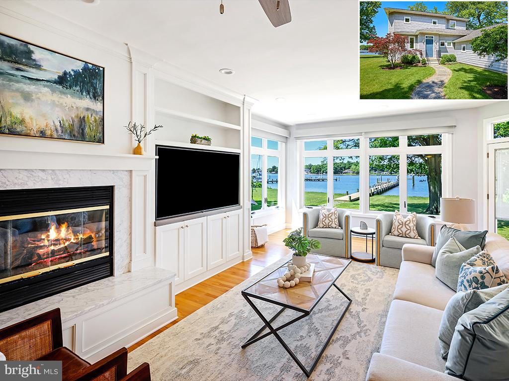 Welcome to 3442 Rockway Avenue, a turnkey home offering 150 feet of protected Fishing Creek waterfront, a private dock with two boat slips and a 16,000 lb lift, and easy access to the Chesapeake Bay. Set in the sought-after Arundel-on-the-Bay community, this home blends classic comfort with extensive modern upgrades and a layout designed for easy living and entertaining.
Step inside to find a bright and open, freshly painted main level with 9-foot ceilings and lots of natural light pouring through the windows and skylights. The front entry flows into a dining area and more formal, water view living room before blossoming into the great room. The great room includes a family room anchored by a gas fireplace, an incredible kitchen with breakfast bar, and a casual dining area. The gourmet kitchen has custom cabinetry, a chef’s dream appliances, ample prep space, and a reverse osmosis water system beneath the sink. The great room offers direct access to the expansive IPE deck, complete with integrated lighting and a firepit. Enjoy sunset views and plenty of room for entertaining. There’s also a screened porch option.
Down the hall, you'll find a bedroom suite with water views. There’s a recently remodeled full bath (2025) and a beautifully upgraded first-floor laundry area. Upstairs, the primary suite has fabulous water views, a walk-in closet, and a deluxe ensuite bathroom with soaking tub and oversized shower. The second spacious bedroom has a recently remodeled ensuite bathroom. The third bedroom could also be a perfect office, with water views.
Major system updates include: new dual-zone HVAC systems (2021 & 2023, both under warranty); new water heater, well pump, and pressure tank (2025); full crawlspace encapsulation, sump pumps, attic insulation, and dehumidifier (2022, under warranty); energy audit improvements including bathroom fan timers and attic air sealing; updated fencing, lighting, and laundry appliances.
Outside, the protected pier includes recently replaced copper-capped pilings, a slot dock with ladder, and a dedicated kayak launch. With 3.5 ft water depth, the pier is ready for a range of boats. There’s also an oversized two-car garage, with paver driveway and parking for up to 9 cars -- so it’s easy to host guests. Located just steps from the community boat launch, beaches, and piers, and part of a vibrant special tax district with regular neighborhood events, this home offers the best of waterfront living in a close-knit Annapolis enclave.
