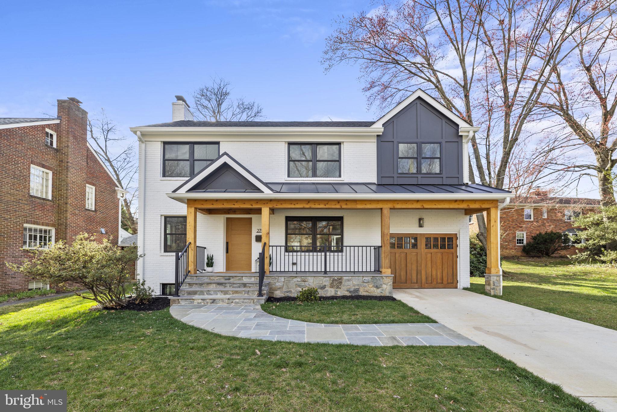 Introducing this enchanting, recently renovated Craftsman-style residence nestled in the highly coveted Braddock Heights neighborhood. This exquisite property seamlessly combines luxury, functionality, and natural beauty. Boasting 5 bedrooms, 4.5 baths, and the coveted garage parking,  this home epitomizes contemporary elegance, integrating carefully considered design features for both family living and entertaining. As you approach, the home exudes a welcoming ambiance with its thoughtful design and enduring engineered hardwood flooring, providing a timeless and sturdy base that complements any interior style. The gourmet kitchen flows into a cozy sitting room with access to the lush backyard and covered side porch, featuring high-end appliances, quartz countertops, custom Mapleville cabinetry, and a generously sized island with a walk-in pantry & mud room that leads to the one-car garage. Ample windows flood the dining room with natural light, creating a bright and inviting space. The sun-drenched primary suite features vaulted ceilings, two spacious walk-in closets with the option for upstairs laundry, and a generous primary bathroom with dual vanities, an oversized shower, and a bath. All 4 bedrooms are conveniently located on one level, with two finished attic spaces accessible from one of the bedrooms, offering an ideal setting for a children's play area, a hangout spot for teenagers, or additional finished storage space. This thoughtful use of space enhances the home's adaptability. The walk-up basement provides a spacious guest room or au pair suite, along with a Rec Room with custom wet bar that offers additional living and entertainment space, a large laundry room and ample storage! A custom-built tree house and outdoor patio offer endless opportunities for outdoor enjoyment and relaxation, while the covered back porch provides a shaded respite on warm days. The spacious yard is an ideal space for hosting outdoor events or unwinding in the tranquility of nature. With a prime location within close proximity to parks, shopping, restaurants, and Mt. Vernon Ave, Oldtown, Reagan Airport, I-395 and so much more! Do not miss seeing this beauty in person!