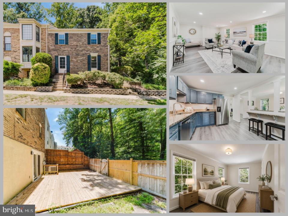 *Open Houses: 5-7 PM Friday, July 24 | 1-3 PM Saturday, July 25 | 1-4 PM Sunday, July 26.*
Beautiful and contemporary, this classically reimagined premium end-unit townhome showcases thoughtfully curated designer updates throughout. Ideally situated in one of Burke's most desirable communities, this sophisticated residence offers the perfect blend of timeless style, modern comfort, and exceptional convenience. With easy access to Fairfax County Parkway, I-395, I-495, the Burke VRE, and Metrobus, commuting to Fort Belvoir, the Pentagon, Tysons, or downtown Washington, D.C. is effortless, while shopping, dining, parks, and top-rated schools are all just minutes away. Offering over 2,400 square feet of finished living space, this beautifully maintained home is filled with natural light thanks to its premium end-unit location and additional windows. The main level features fresh interior paint, luxury vinyl plank flooring, and a spacious open-concept living and dining area. The living room is enhanced with brand-new recessed lighting, creating a warm and inviting atmosphere. The updated kitchen offers granite countertops, stainless steel appliances, a subway tile backsplash, and abundant cabinet and counter space. Upstairs, the generous primary suite features a walk-in closet, updated en-suite bathroom, and brand-new recessed lighting. Two additional spacious bedrooms and an updated hall bath complete the upper level. The finished walk-out lower level offers a spacious recreation room with a cozy brick fireplace, a full bathroom, and direct access to the private patio and tree-lined backyard, perfect for entertaining, guests, or a home office. Recent updates include fresh interior paint, new carpet, luxury vinyl plank flooring, updated bathrooms, granite countertops, stainless steel appliances, and new recessed lighting in both the living room and primary suite, making this home truly move-in ready. This exceptional home offers the perfect combination of designer finishes, generous living space, a premium end-unit location, and unbeatable commuter convenience. Don't miss your opportunity to make this Burke gem your next home!
