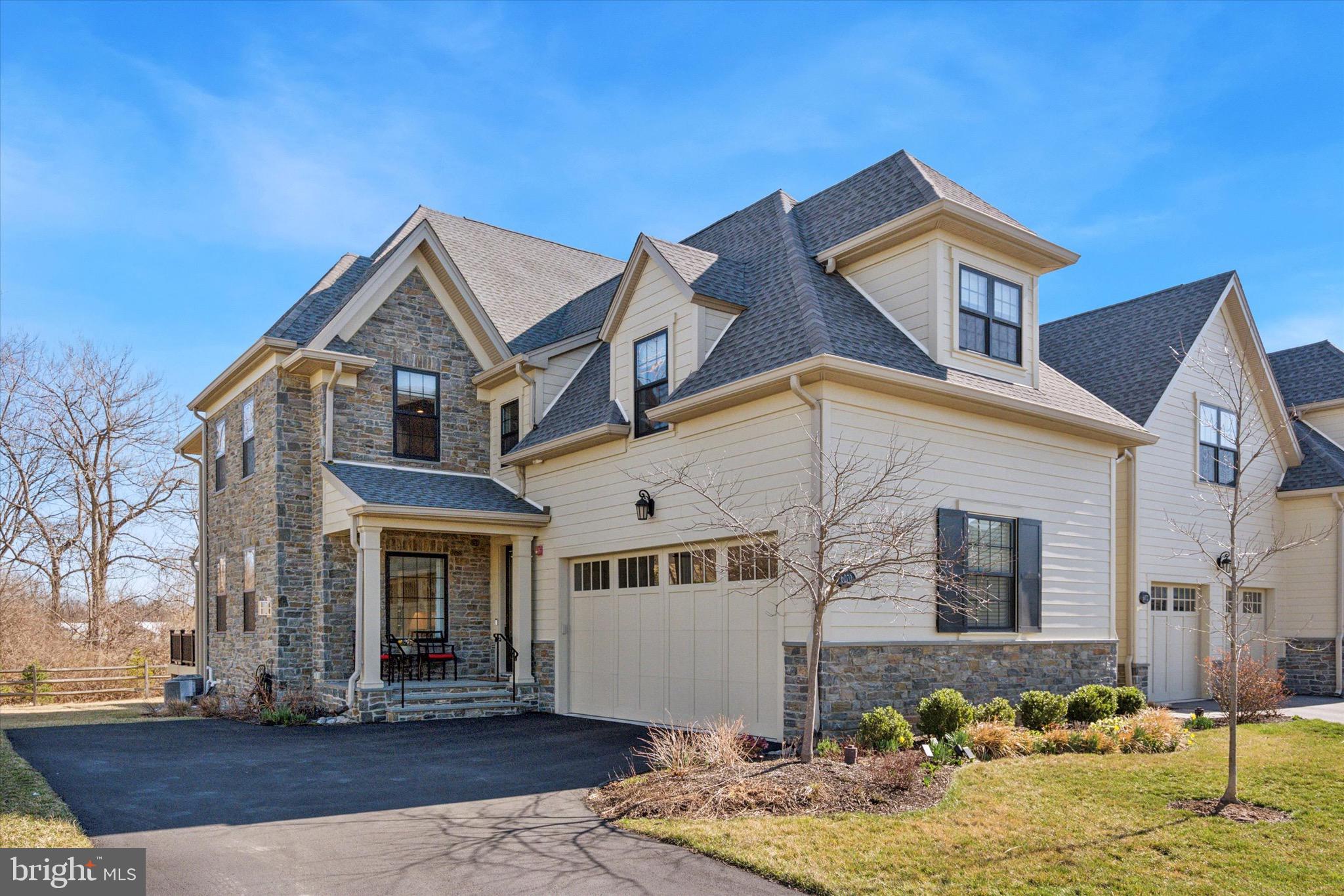 Rarely offered end unit carriage home on the golf course in the Reserve at Creekside – the area’s premiere luxury community. This stunning 3 Bedroom, 2 Full and 1 Half Bath Cresheim model with ELEVATOR offers 3667 square feet of thoughtfully designed living space on three levels. The spacious open floor plan features a large Living Room with upgraded corner fireplace, separate Dining Area and private Office/Study with tray ceiling and full glass French Doors. An oversized opening from the Living Room showcases the gourmet Kitchen, with granite countertops, tile backsplash and stainless steel appliances, providing a perfect flow for effortless entertaining. A sliding glass door from the Kitchen leads to an oversized Deck with scenic views of the Philadelphia Cricket Club’s Militia Hill course. The main level is completed by a Powder Room, coat closet and Elevator to all floors, including the oversized two car Garage. On the second floor, the expansive Primary Suite features a private balcony overlooking the golf course, custom walk-in Closet and spa-like Primary Bathroom with double vanity, soaking tub and oversized shower with frameless glass door. Two additional, generously sized Bedrooms, hall Bathroom with tub and shower and Laundry Room with custom cabinets completes this level. The full, finished Basement provides additional living space and ample storage. Thoughtful upgrades include wide plank floors on the main level, upgraded carpet, recessed lighting, curated light fixtures, ceiling fans in every room, covered sprinkler heads, custom window treatments, Culligan water system and Sonos sound system on the main level. Located between the two Philadelphia Cricket Club golf courses, the Reserve at Creekside offers a maintenance-free lifestyle with luxury amenities. A 4500 square foot Clubhouse includes a large gathering area with gas fireplace, kitchen, fitness center and outdoor pool with covered flagstone patio. Ideally located in Whitemarsh Township, within minutes of Fort Washington and Wissahickon Parks, the shops of Flourtown and Chestnut Hill and easy access to routes 309, 476 and the PA Turnpike. Schedule your tour today!
