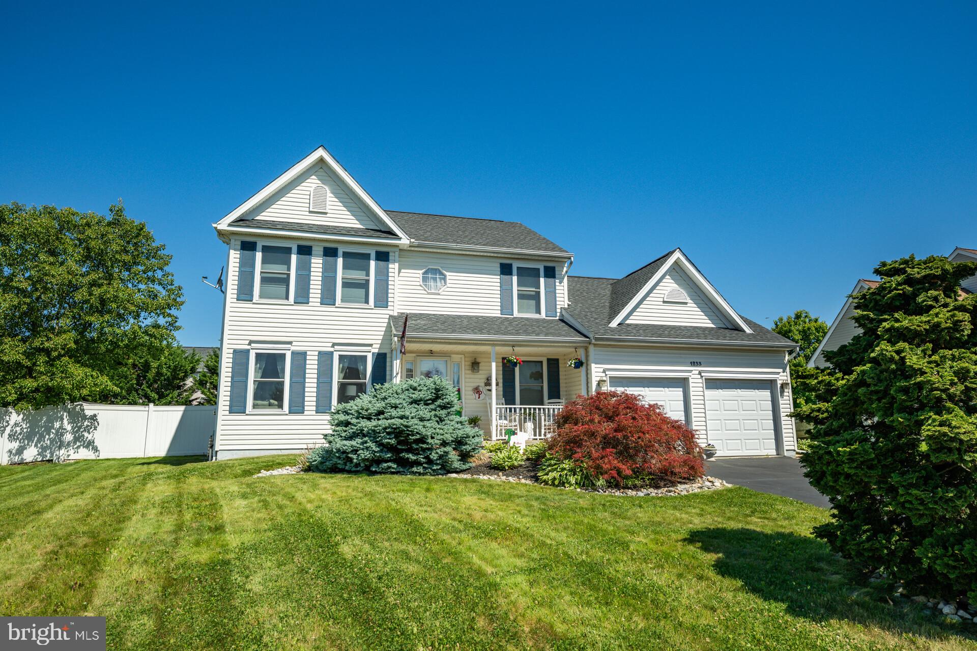 Welcome to Hunters Crossing! This beautifully maintained 3-bedroom, 2.5-bath home features an upgraded granite kitchen, elegant dining room with crown molding, cozy family room with gas fireplace, and a formal living room. Enjoy a fully fenced yard, deck, Shed, 2-car garage, and partially finished basement offering endless possibilities. Move-in ready and a must-see!