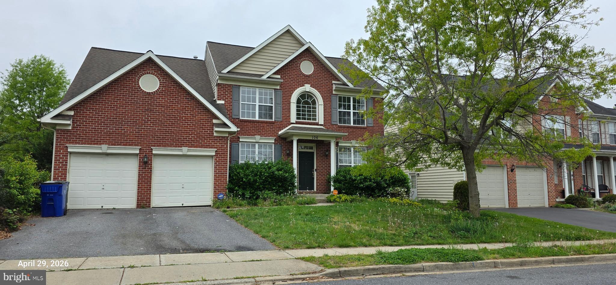 Brick front colonial, first floor office, very open and large layout, finished basement, with walk up. Sold as is
