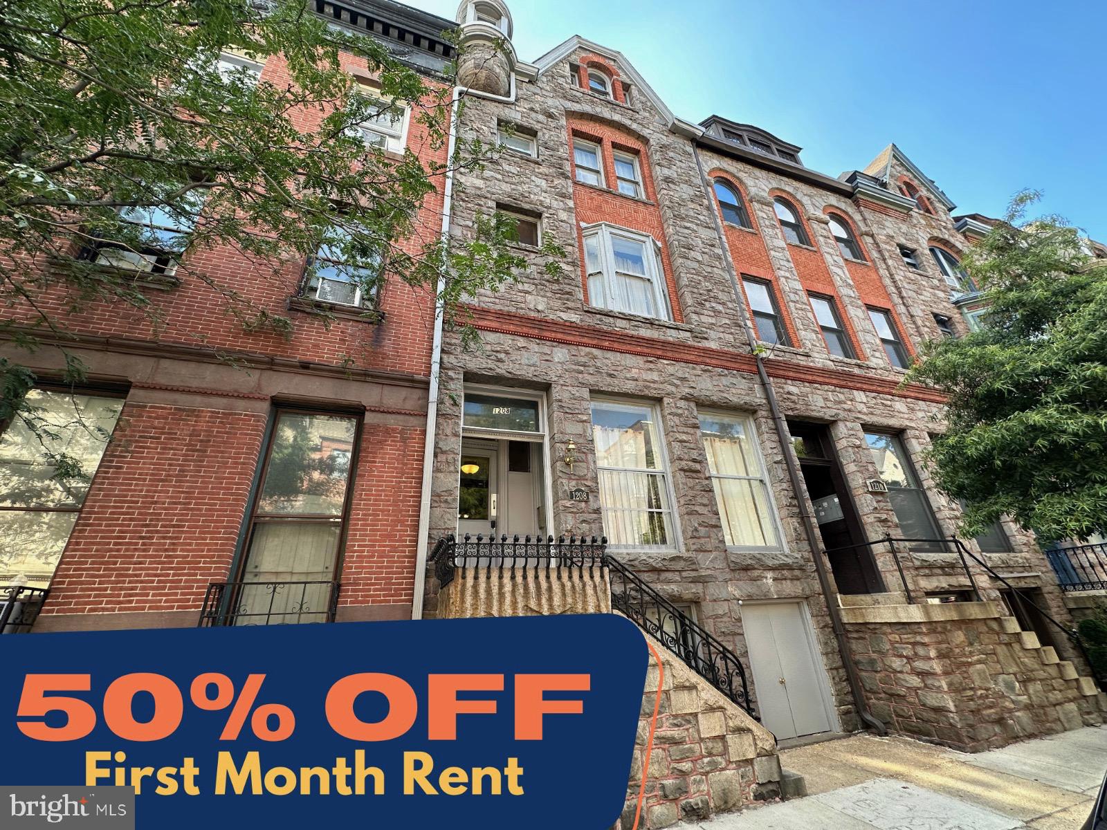 **PAY ONLY HALF FOR THE FIRST MONTH OF RENT** Beautiful 1 bedroom, 1 bathroom + parking apartment in Historic Mount Vernon.  This unit is on the second level of a large historic property with lots of charm and recent updates. Fully independent with separate utilities. This apartment features a cozy kitchen in a separate room, large bedroom with hardwood flooring, plenty of natural light, 2 decorative fireplaces, ceiling fans and a nice spacious bathroom with tub.  

Convenient location within walking distance to Penn Station, University of Baltimore, restaurants, bars, and shops. Short commute to Johns Hopkins Medical Center, Johns Hopkins University, Inner Harbor and quick access to I-83. Additionally:

- Coin operated laundry in the building
- Parking included for 1 car
- No pets (cats on a case by case)
- Heating and cooling through mini-split system
- Tenants pay for gas and electricity
- Tenant pays $50 per person for water/sewer

*If you wish to have parking, please note that there will be an additional monthly fee of $100. 
UNIT AMENITIES
Air conditioner, Ceiling fan, Fireplace, Garage parking, Hardwood floors, Heat, Microwave, Refrigerator, Stove and oven.
Call/text Co-listing Agent Katya Cordero for any questions.