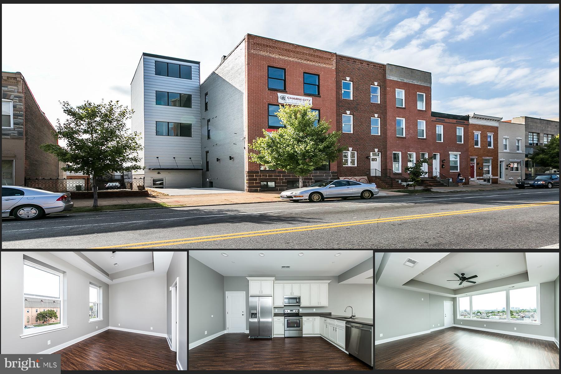 STUNNING RENOVATION LOCATED ON MAIN LEVEL W/ 1 ASSIGNED PARKING SPACE - located just steps to Patterson Park & Canton. Apartment features open floor plan w/ large kitchen, ss appliances, quartz counters & spacious living room/dining room. This unit offers 2 bedroom suites each w/ their own full bath and parking, pets case by case.
