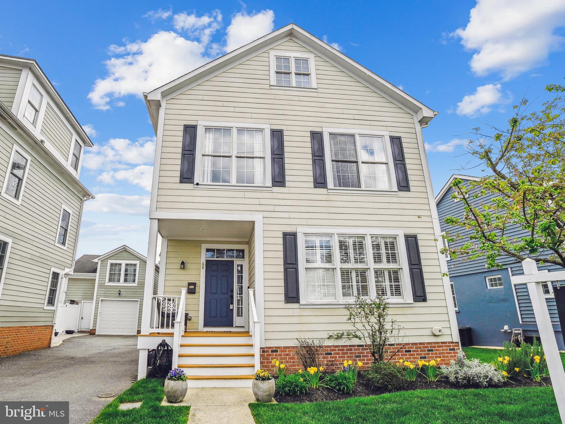 Welcome to Murray Hill and Annapolis living at it’s finest! 4B Constitution Ave presents the perfect combination of city center location and smart modern features. Built in 2008 and beautifully upgraded, this generously sized home boasts about 3700 square feet across 4 levels, 4 bedrooms, 4.5 bathrooms, plus office, loft, and full basement. Additionally featuring a unique detached garage with workshop/storage on main level and studio apartment with full kitchen and bathroom on the upper level, the investment/rental opportunities are limitless. Upon entering, you will find updated luxury vinyl wide plank flooring and open concept living with the living room and sitting room (could be additional dining room!) leading to the heart of the home. The bright, natural light-filled kitchen (renovated in 2019) features a reimagined layout, upgraded quartz countertop and backsplash, stainless steel appliances, custom island with seating, storage, and beverage fridge, and space for a large dining table. Perfect for cooking and entertaining, the kitchen leads out to the back deck and fully fenced pet-grade turf yard. 

Upstairs, the 2nd level features 2 bedrooms and a full bathroom plus an amazing primary suite. The primary en-suite bathroom was fully renovated in 2019 with no detail spared: Kohler fixtures including DTV Smart Technology shower control system with Real Rain head, 2 shower heads, hand wand, 4 body sprays; curbless entry shower; radiant heated custom tile floors; heated towel bar; dual sink vanity; mounted Frame TV (conveys); linen closet; and upgraded privacy window. Enjoy the massive walk-in closet with custom built-in shelving system. The 3rd level features a loft area, perfect for a home gym or bar and has access to the rooftop deck, with sun awning and stunning views of the neighborhood. Also on the 3rd level, you will find a large bedroom with a walk-in closet and full bathroom, perfect for guests; and separate office and laundry room. The lower level basement has a wonderful layout with large rec room, a bar area with fridge and live edge wood bartop, an additional office/den, and full bathroom, plus utility room with extra storage. 

Too many upgrades to list (please see attached document) throughout including: Custom Plantation Shutters (living room and back door); Custom Roman Shades (kitchen and living room); Upgraded Lutron lighting throughout (Homeworks QSX; app controlled); 400 Amp Electrical panel to allow for EV charger; Ceiling speakers in kitchen, family room, master bath, studio apartment, roof deck; HVAC/Furnace updated in 2022 (both zones); Nest smoke detectors; and Approved drawings/plans for screened in porch (can convey). Off-street parking for 3 cars in your driveway! Right out your front door, the best of Annapolis awaits: launch your SUP at Amos Garrett Waterfront Park (3 blocks away); stroll to downtown Annapolis restaurants, coffee, and shopping; Maryland Hall featuring shows and exhibits; games and events at the Navy Stadium; and enjoy City Dock and the Naval Academy. Don’t forget easy access to local favorite Annapolis events including the beloved St. Patrick’s Day and Fourth of July Parades! Welcome Home!