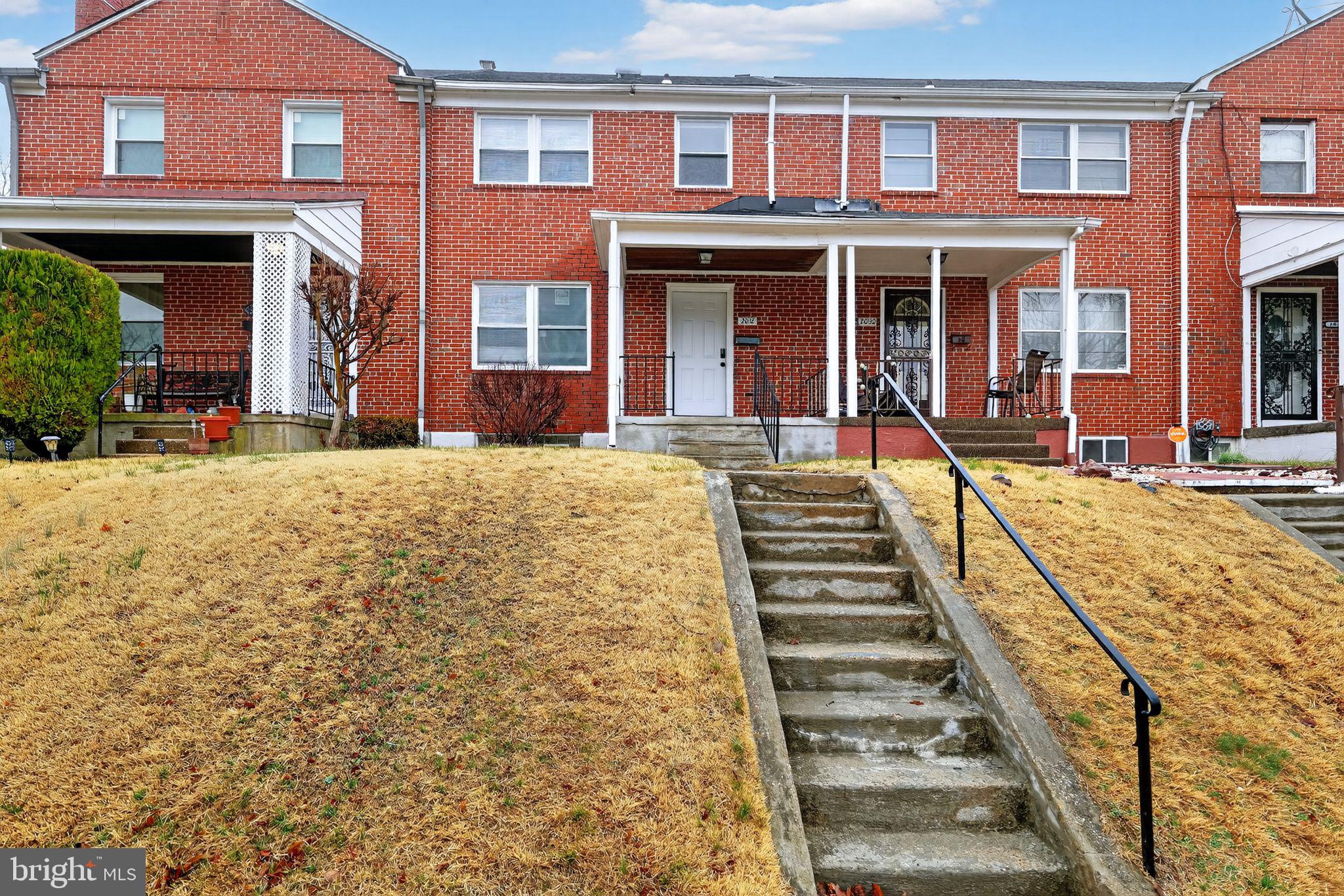 Stunning 3-Bedroom Row Home with Endless Potential in Perring Loch! This solid brick-front townhouse offers an exceptional layout with over 1,700 sq. ft. of finished living space across three levels. The main floor welcomes you with separate, spacious living and dining rooms featuring polished hardwood floors and a bright kitchen with updated appliances. Upstairs, you will find three comfortable bedrooms and a full hall bath, plus a rare and unique feature: a walk-up attic with 7-foot ceilings, perfect for extra storage or easily convertible into a creative studio or fifth bedroom! The fully finished basement expands your living area with a 4th bedroom (or recreation room), a second full bath, and an extra-large utility room for laundry and organization. Built on a durable block foundation, the home is equipped with forced-air natural gas heating and central electric cooling for year-round comfort. Outside, enjoy a private, fenced-in rear yard ideal for pets, play, or weekend BBQs. Located just minutes from Morgan State University, Goodnow Park, and major commuter routes, including the Alameda and I-695. This well-maintained gem is move-in ready and perfect for both homeowners and savvy investors seeking high-demand rental potential!