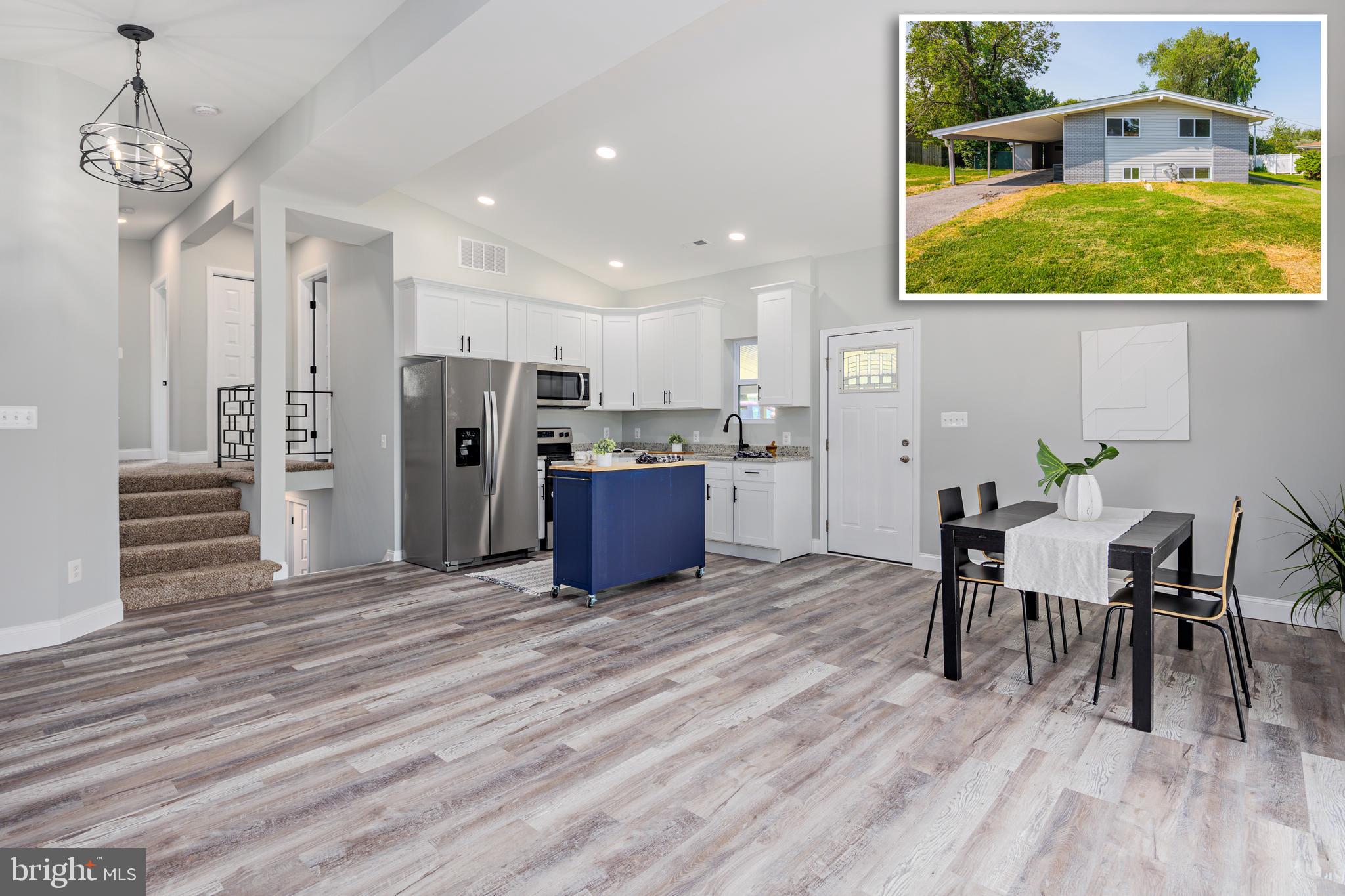 BEAUTIFULLY RENOVATED SPLIT LEVEL HOME! Enter into a bright and air living area with high ceilings and new luxury vinyl plank flooring that seamlessly runs throughout the main level.  The main level is completely open concept and features a brand new kitchen with custom white shaker cabinetry, floating island, granite counter tops, and stainless steel appliances.  The upper level features three generously sized bedrooms and a full bathroom that has been completely remodeled with custom tile work.  The lower level has been finished with an additional large living area and a second completely remodeled full bathroom.  There is also an unfinished portion of the lower level which has your laundry hookup and is also a great area for storage.  Off the main living area's double sliding doors you will enjoy a large patio overlooking a large flat and very private back yard.  This house has been COMPLETELY remodeled and is basically new construction.  The renovation includes new electric, new plumbing, new HVAC, new windows, new roof and so much more!  All work has been permitted and performed by licensed professionals.  House is vacant and easy to show so schedule your showing today!