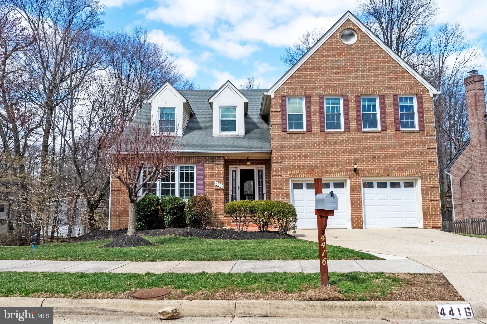 Beautiful 4BR 3.5BA brick front colonial in sought after Braddock Manor. Woodson HS pyramid,
Large family room off kitchen has HW flooring, ceiling fan, built-in shelving, wood burning fireplace, crown molding and recessed lighting. Gleaming HW flooring throughout main.  Gorgeous master suite with vaulted ceiling, sitting room, ceiling fan, 2-sided wood burning fireplace and his/hers walk-in closets. jacuzzi tub, dual sinks,  Huge walkout basement with full bath,  Large deck,  Private lot backs to trees on quiet cul-de-sac, 

Updates less than 10 years: Roofs, Windows, Hardwood floor in main level, Powder room,
less than 5 years: HVAC -downstairs  and garage door, New paint entire house,