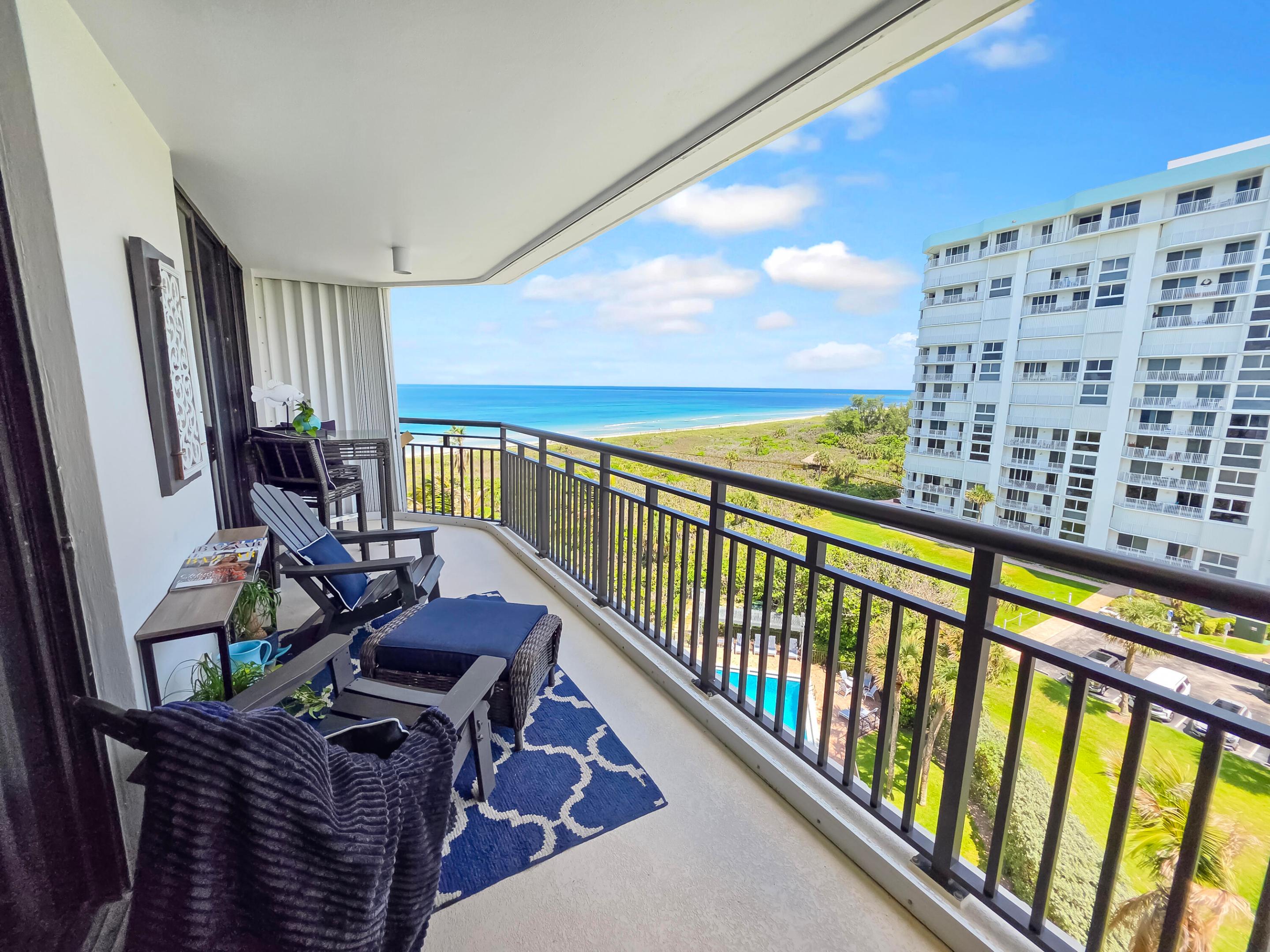 Experience coastal living at its finest in this fully furnished direct oceanfront condo at Barclay Beach Club on Hutchinson Island. This spacious 2 bedroom, 2 bath residence offers 1,307 sqft. of living space and is located on the 8th floor, providing breathtaking ocean views and stunning sunrises from your private balcony. Enjoy the relaxed island lifestyle with resort-style amenities including a heated oceanfront pool, spa, sauna, fitness center, clubhouse, billiards room, tennis courts, pickleball courts, and additional storage. Also available as a seasonal rental from November 1 through March 31 for $4,875 per month. Enjoy beachfront living just minutes from dining, shopping, marinas, and everything Hutchinson Island and Fort Pierce have to offer.