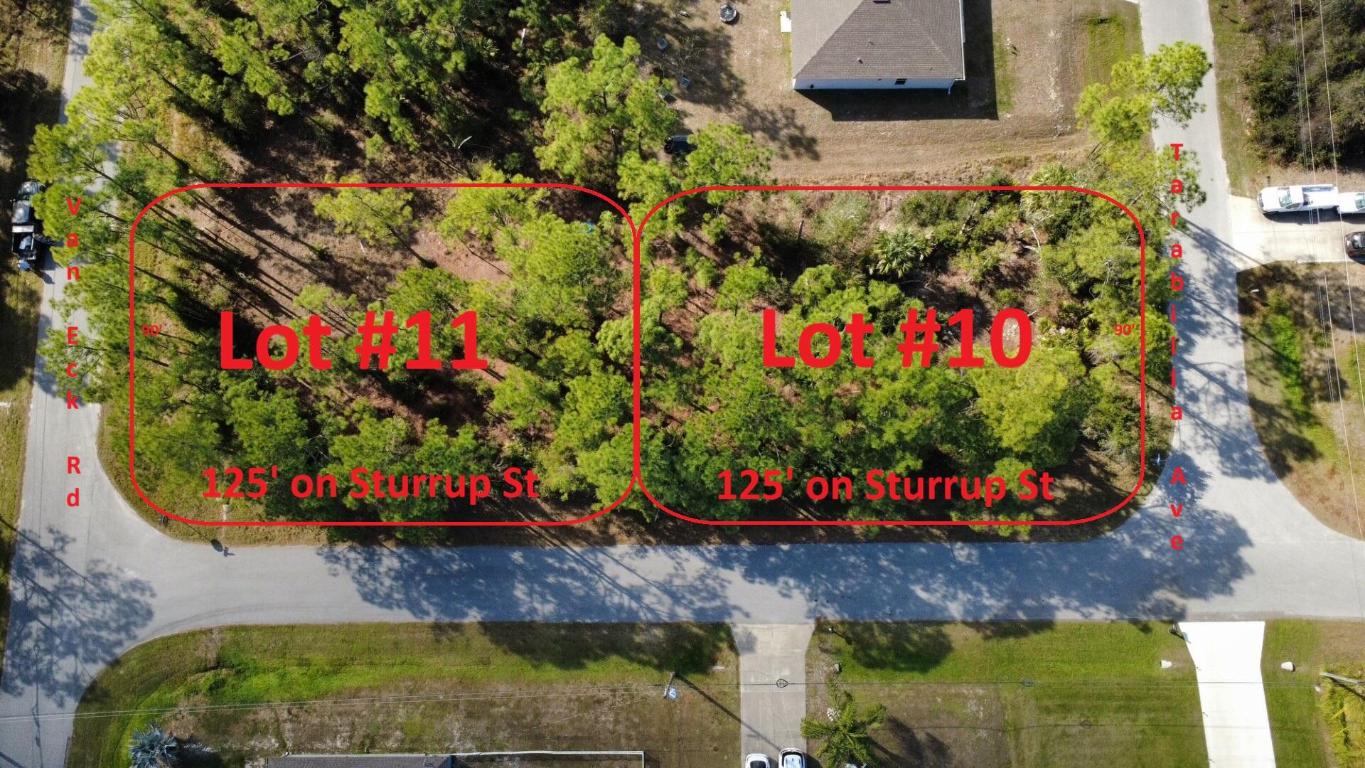 PRIME RESIDENTIAL CORNER LOT/S - This is your chance to have ONE or TWO side by side residential lots available (LOTS #10 and #11) to build your dream home. Each lot is 125' by 90' together measuring 250' by 90'. This High and Dry vacant land is in desirable North Port Estates. Beautiful Newly Constructed homes located across and down the street in this NO HOA community. Easy access to I-75 and US-41. This is an exceptional opportunity to secure your piece of Southwest Florida and build your new dream home! Electricity, Water and Sewer nearby! Seller Says Bring Offers!!! Seller has the two lots side by side available for purchase together or separately. Each Lot has an asking price of $28k. Bring Your Offers!!!