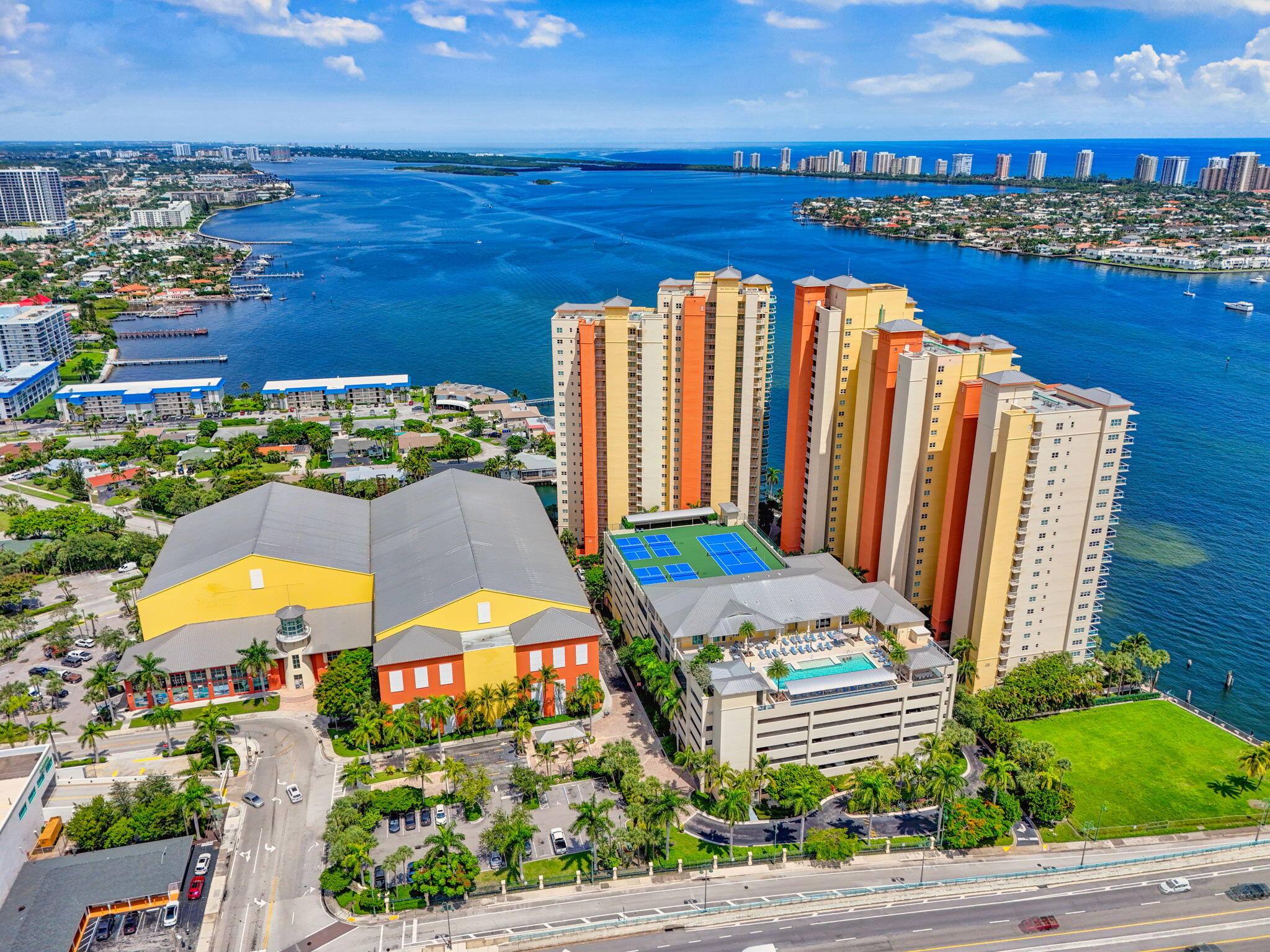 Experience elevated waterfront living from the 23rd floor of this stunning 3-bedroom, 3-bath residence with spectacular views of the Intracoastal Waterway and Singer Island. Beautifully designed and elegantly appointed, the condo features marble flooring, soaring ceilings, crown molding, a modern kitchen with stainless steel appliances, and sparkling designer light fixtures. Step onto the covered balcony and take in breathtaking water views from high above it all. Additional features include assigned garage parking and climate-controlled storage. This first-class, pet-friendly building offers an exceptional array of amenities, including valet service, security, a rooftop oasis with pool and spa, clubhouse, fitness center, tennis, and more. Enjoy the ultimate South Florida lifestyle and live every day like you're on vacation!