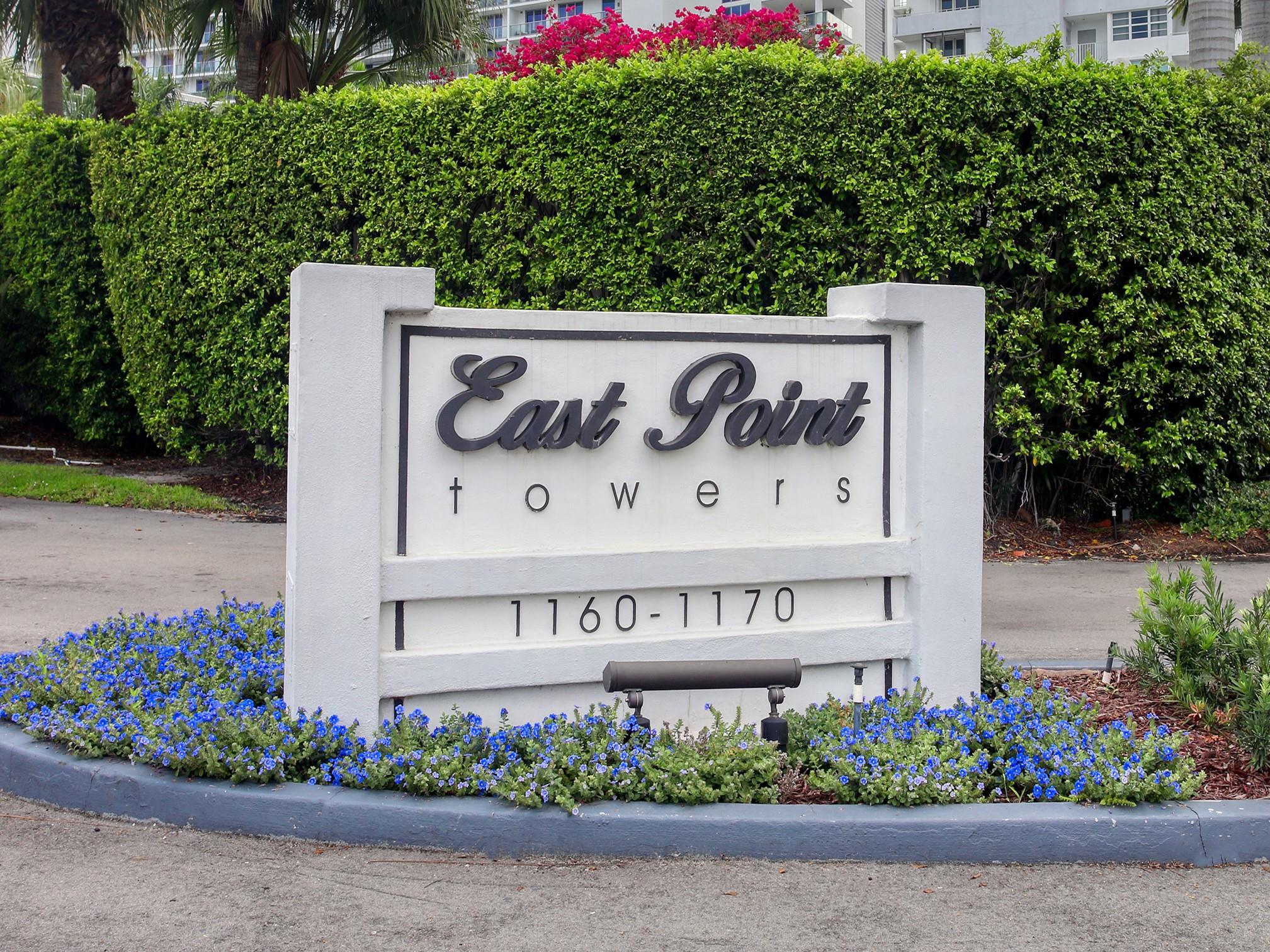 This spacious grd. floor corner apt is a one of a kind unit within the much sought after East Point Towers complex in the center of Ft. Laud. The unit features a separate dining room adjoining the 408+ SF great room, both with spectacular water views and access to the large balcony overlooking the river. The kitchen boast custom, hand crafted wood cabinets and moldings, granite counters, pantry, and stainless appl. Crown moldings, plastered ceilings, & plantation shutters through out. All impact glass windows & doors. Two spacious bedrms each with a walk-in, organized closet share access to a second balcony with pool & garden views. W/D in unit, working but not warranted. Unique 2 side by side garage, deeded Pkg. spaces.  This unit feels more like a Villa. Internet, TV, Wifi incld. in mnt. East Point Towers is located in the heart of Ft. Laud. right on the Middle River and just a short distance to all shopping, dining, services, and the beaches as well as the airport and main arteries like I95 and the Turnpike. This apartment feels more like a Villa as it is on the grd floor with walk out capabilities from two separate balconies. Over 1900 S.F. with fabulous views of the river, pool, and gardens.  Common areas underwent two million dollar  major renovations in recent years. Pool currently being remodeled and soon sea wall repairs and new docks will be completed. No assessments.