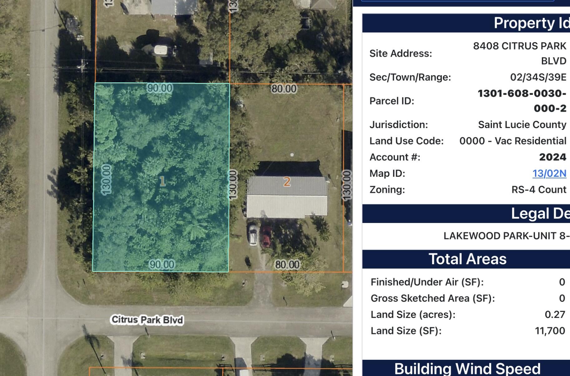 LAKEWOOD PARK UNIT 8 - Land