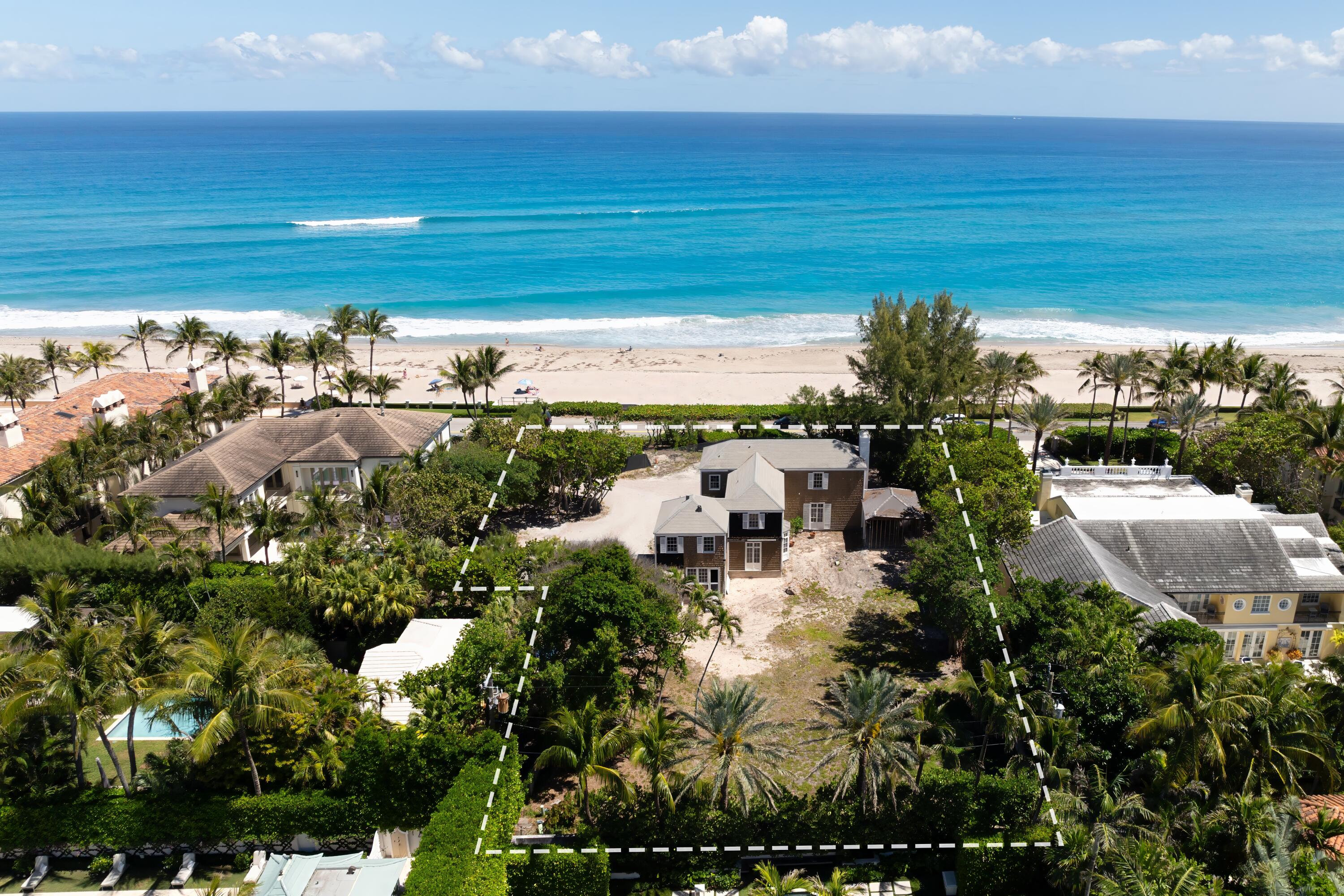 Very rare property with beautiful Ocean Views, private beach access parcel and steps to Worth Avenue is now available for purchase. Renovate existing home in the most desirable intown location available. 150 Ft of Water Frontage.
